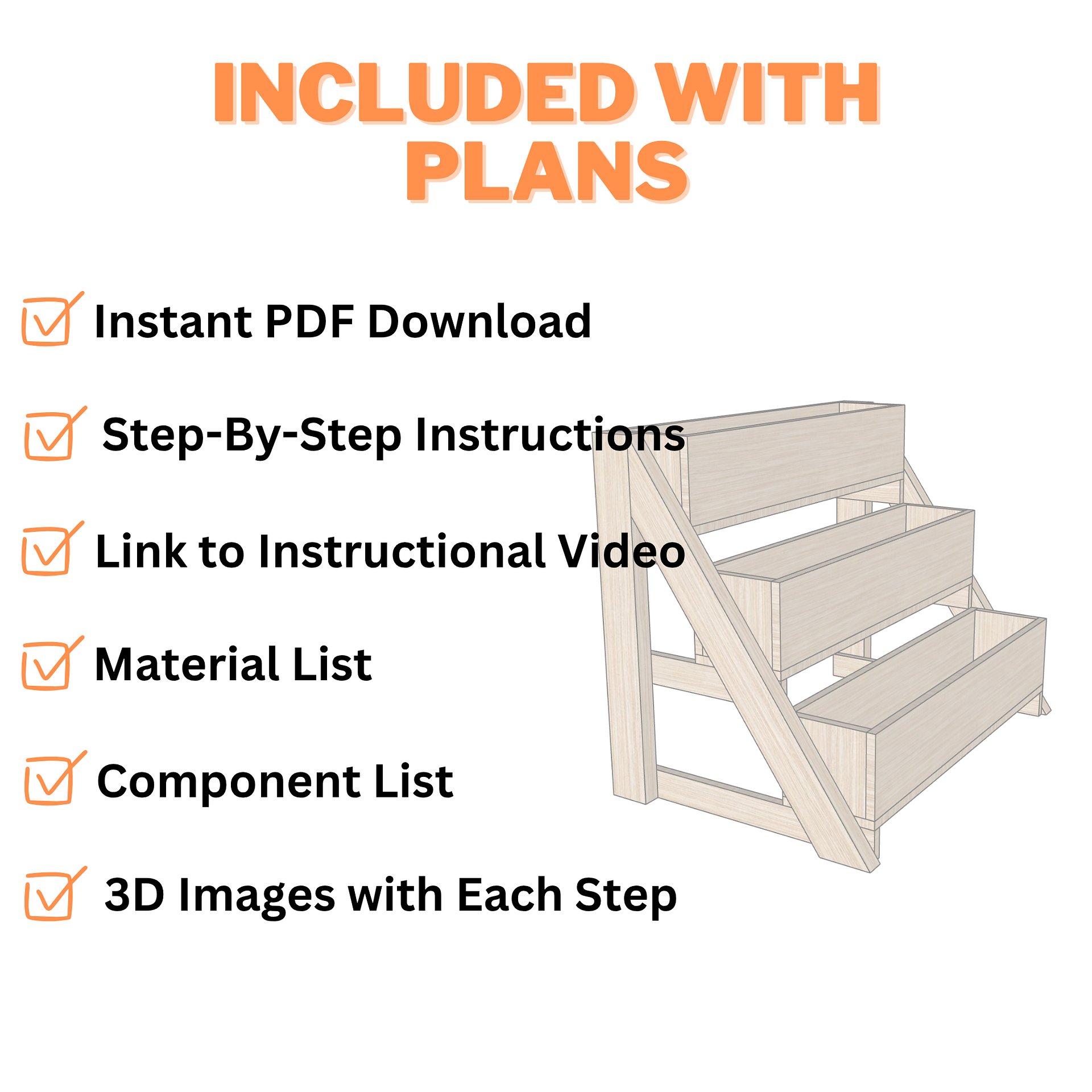 3 Tier Cedar Planter Box Plans (PDF) product image (4)