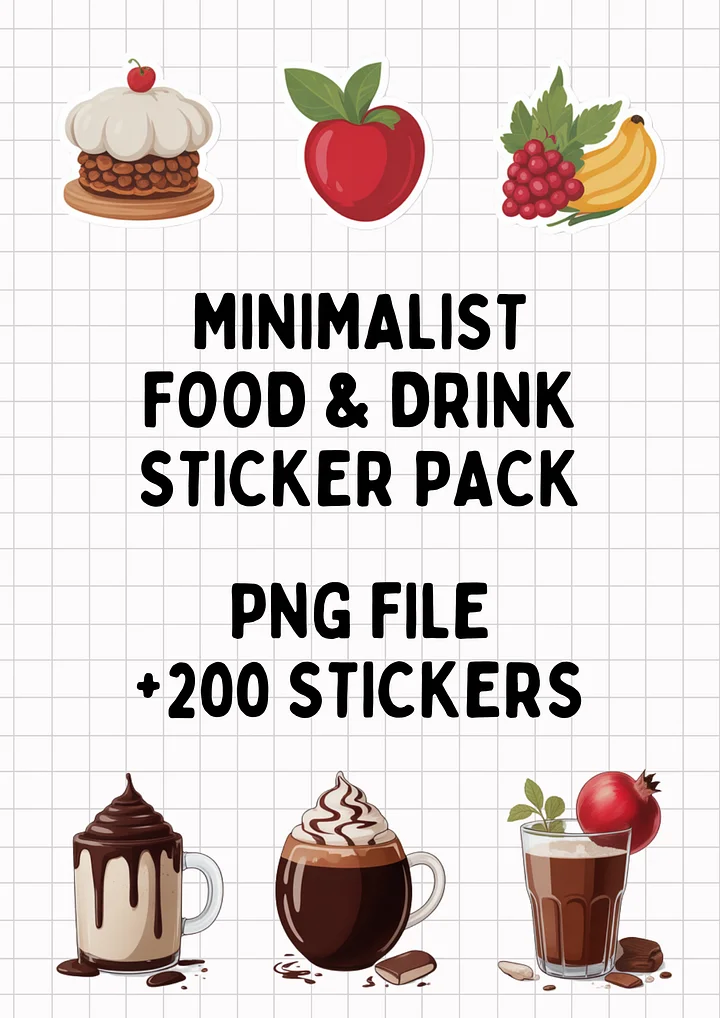 Food & Drink Sticker Pack (Minimalist Style) product image (1)