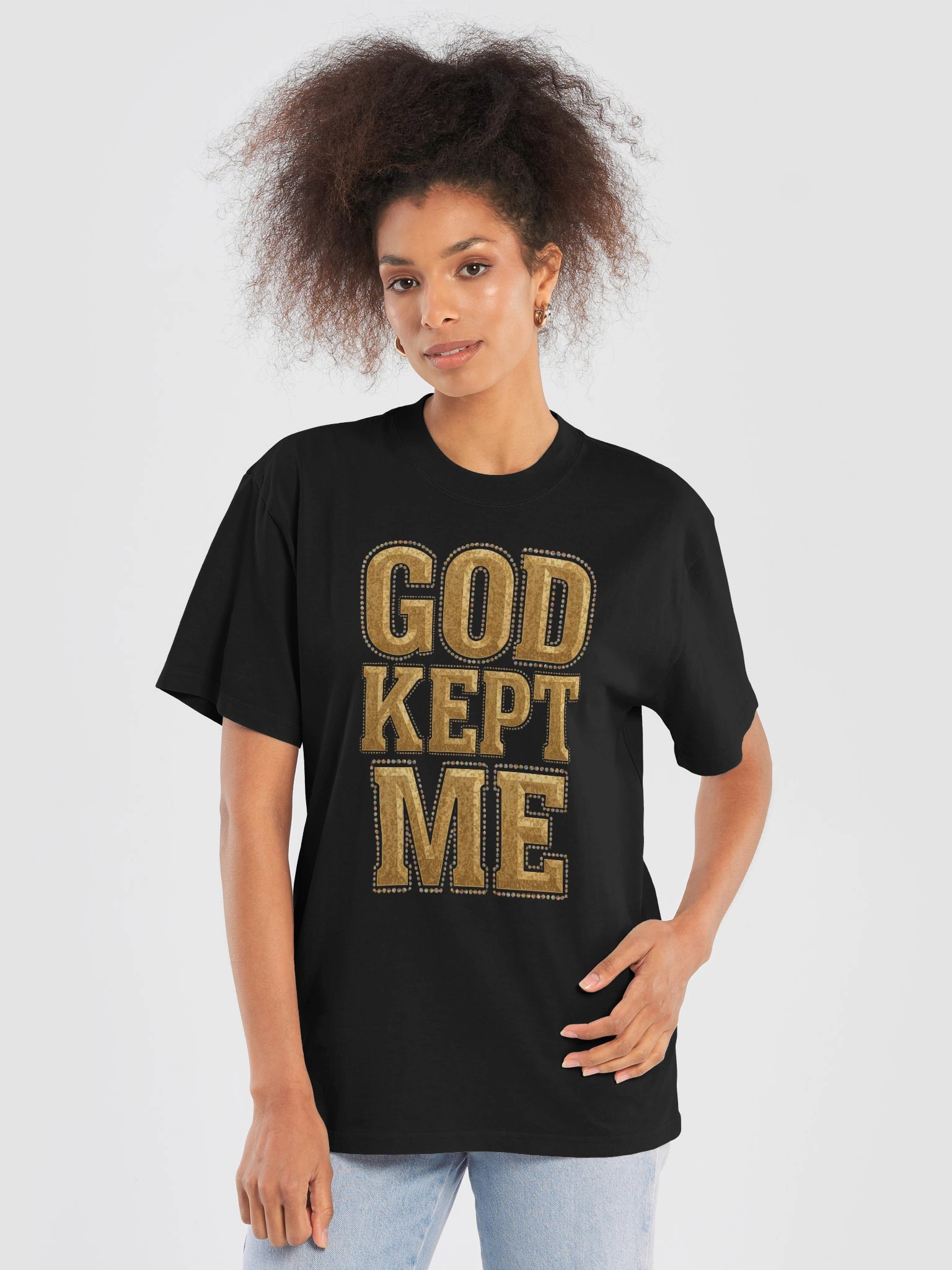 Divine God Kept Me - Faded Gold Tee product image (5)