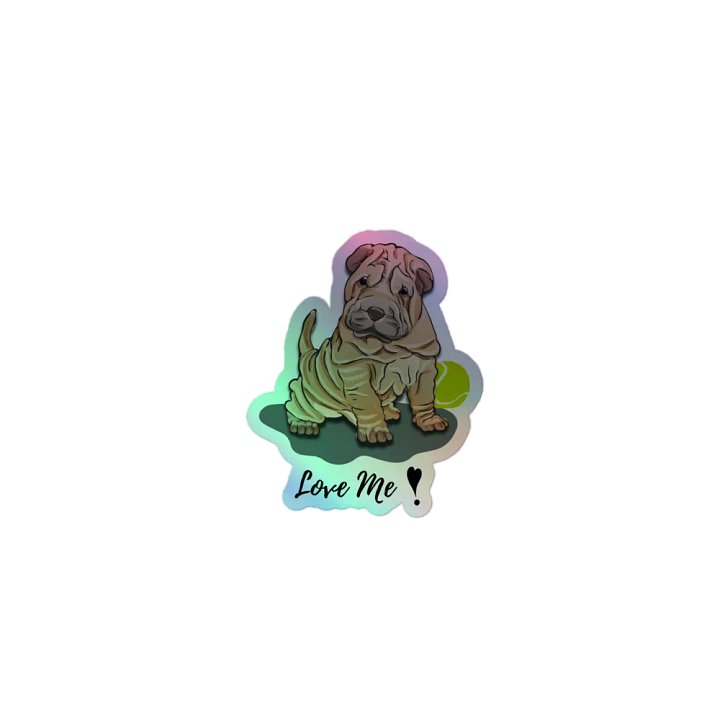 Wrinkled Puppy Holographic Sticker Set product image (1)