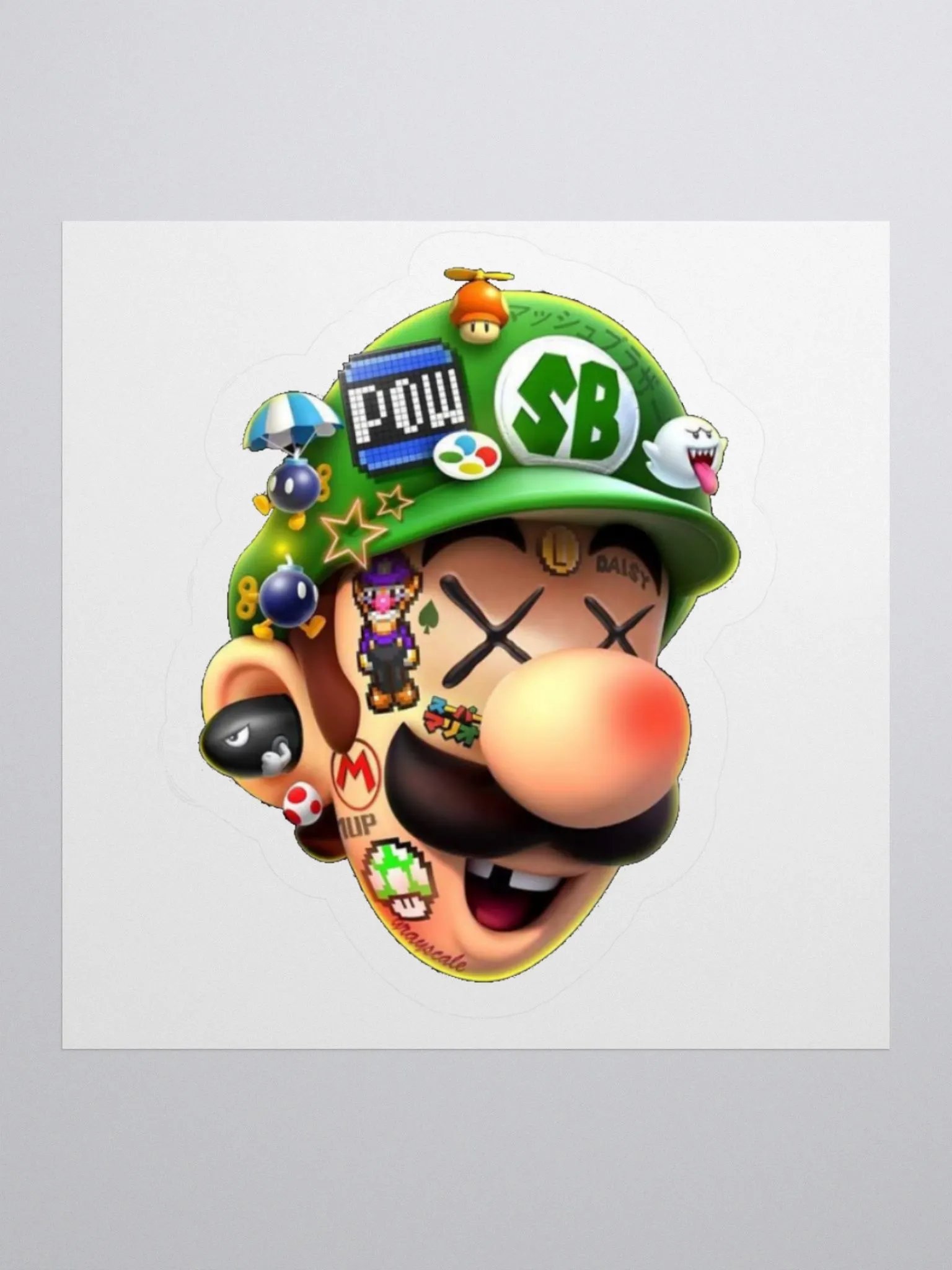 Smashed Brothers Luigi Slap Sticker product image (1)