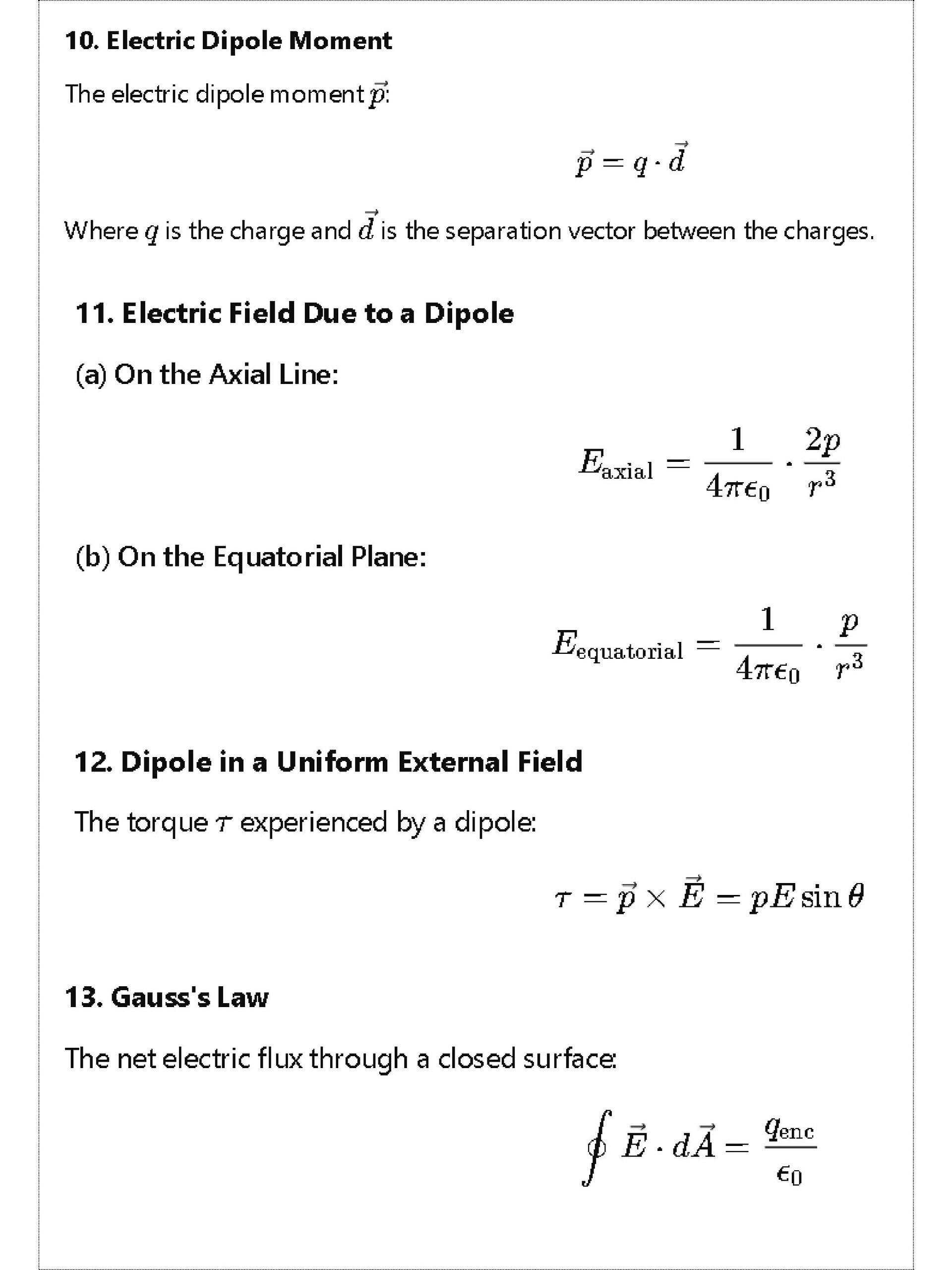 Class 12 Physics Formula Sheet product image (4)