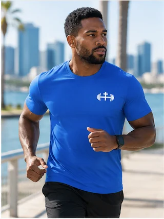 His House Mens Performance Crew Collar T-Shirt -Black Logo by His House