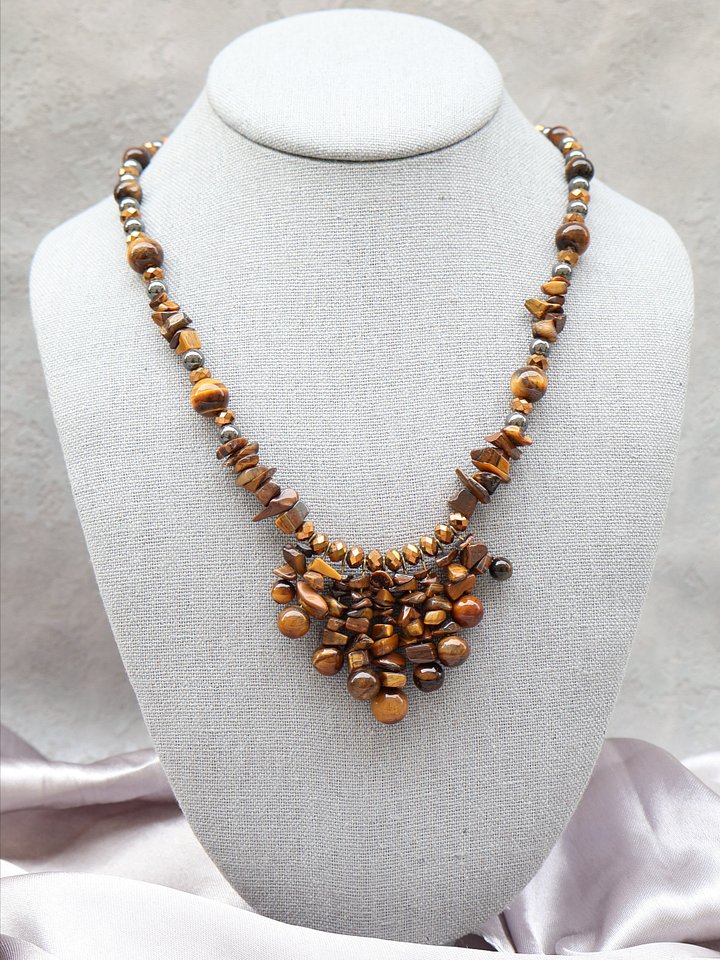Tigereye Fringe Necklace product image (2)