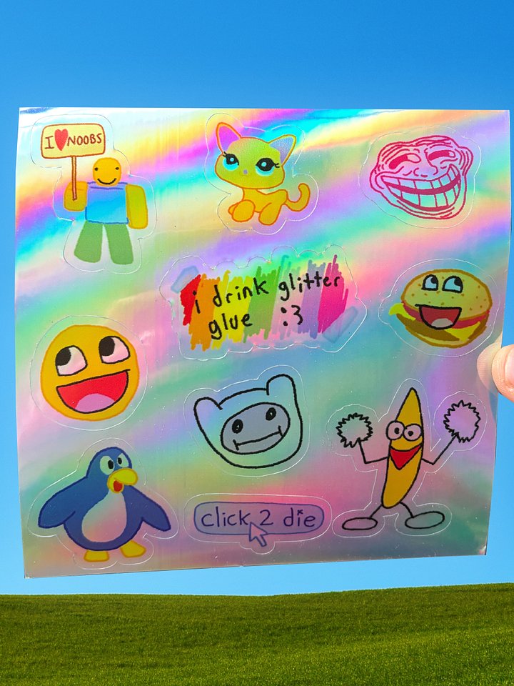 doodle holographic sticker sheet! product image (1)