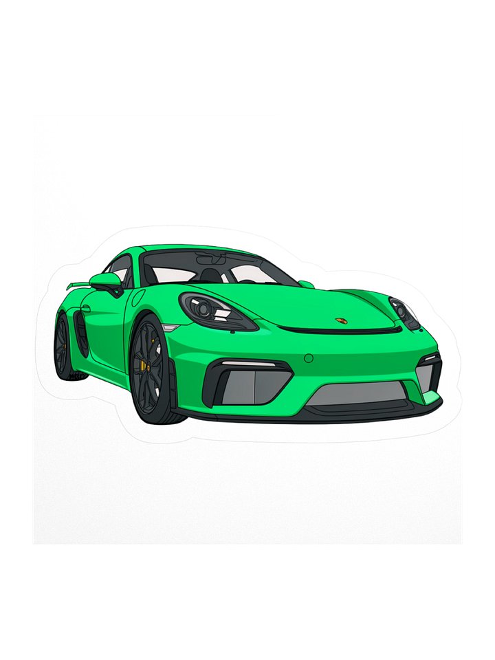 Python Green Porsche GT4 Sticker (Retro, Sketch, Silhouette) product image (1)