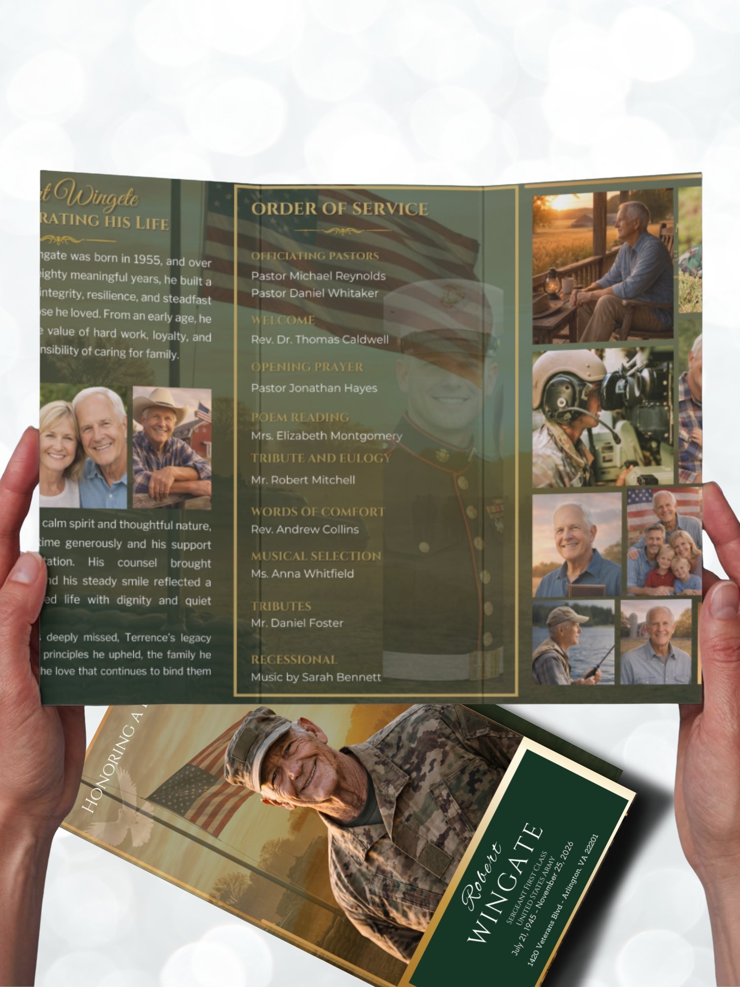 U.S. Army Honor & Service Funeral Program Template for Canva product image (3)