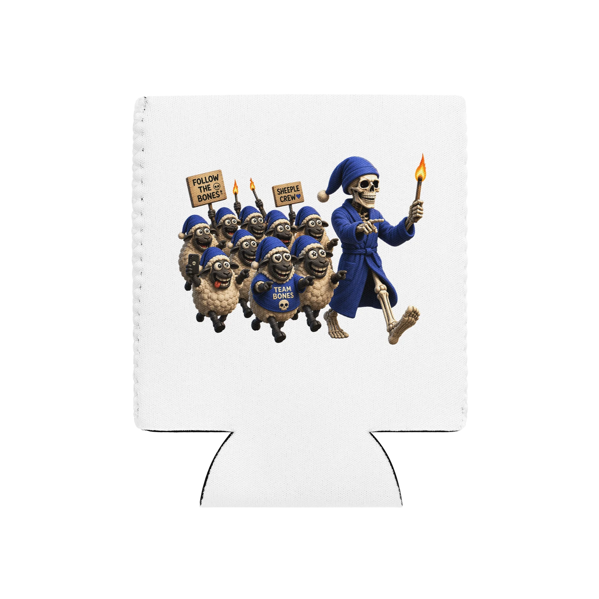 ''Sheeples Follow The Bones'' Coozie Can Cooler product image (2)