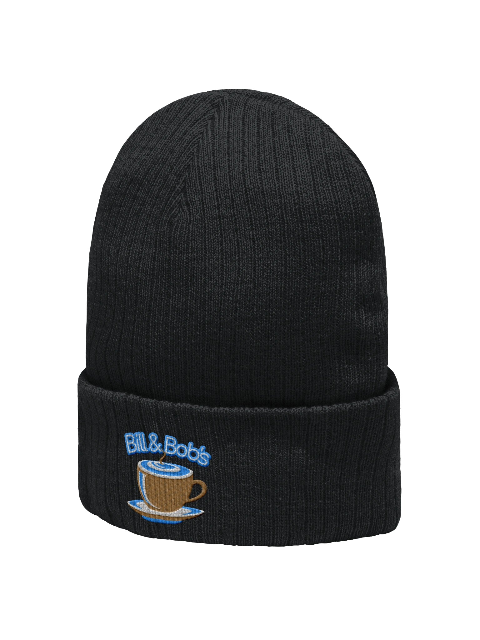 Bill and Bob's Coffee Shop Open 24/7 Beanie Hat Aqua Teal Design product image (2)