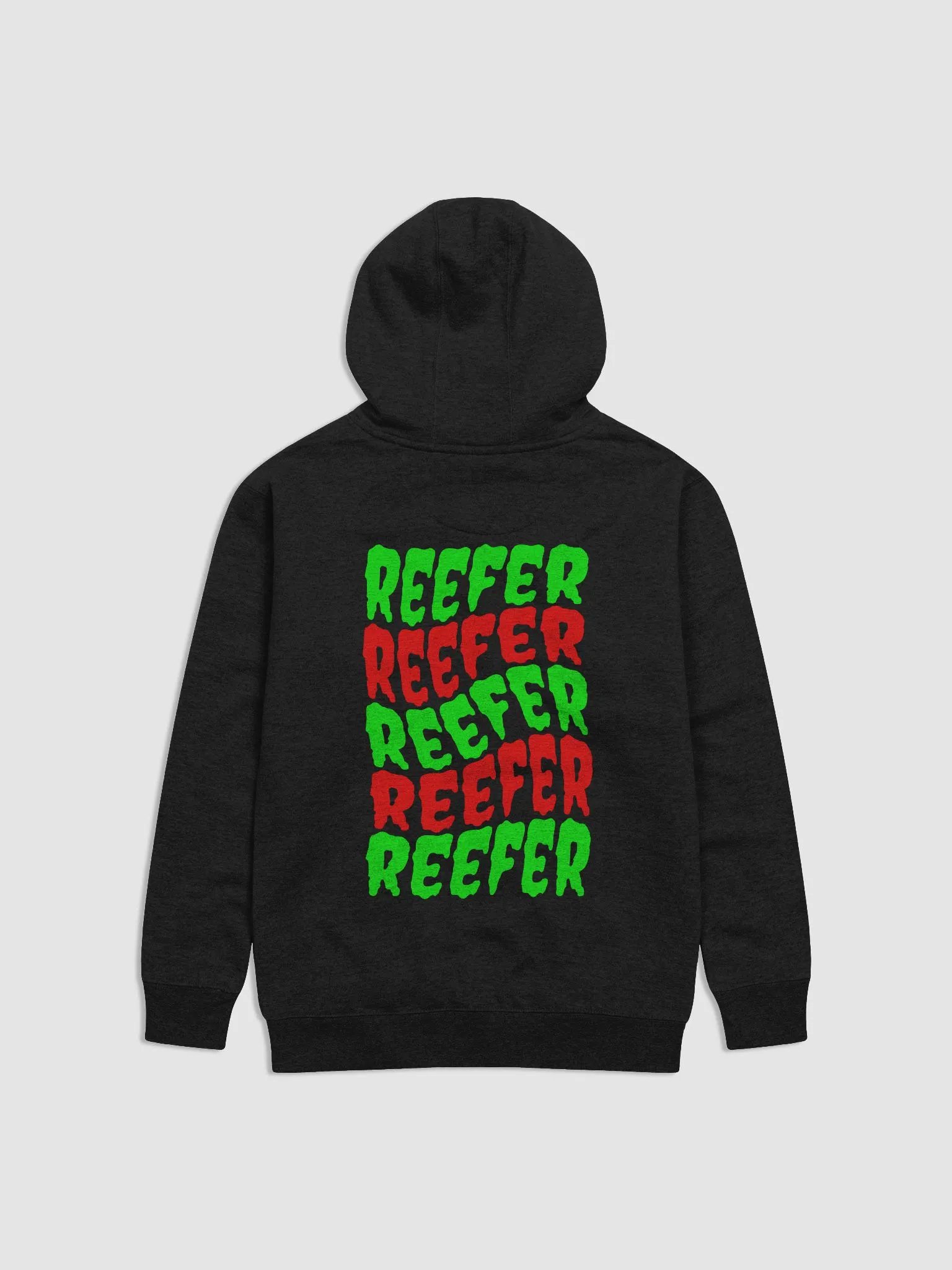 Green Red Reefer High Holiday Black Hoodie, Stoner Style Cannabis Clothing product image (1)