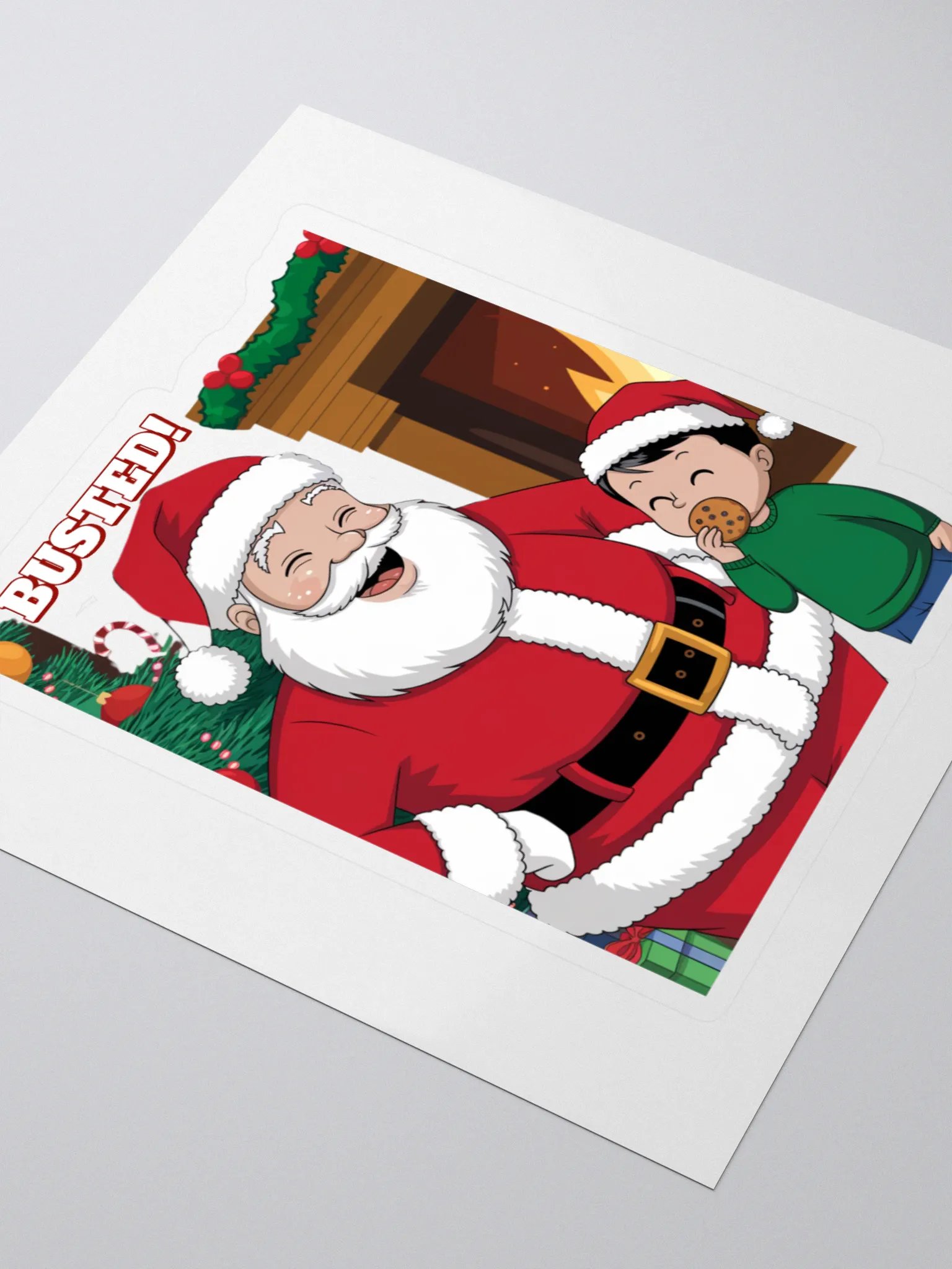 Busted! Santa Catching A Young Boy Eating His Christmas Cookies product image (3)