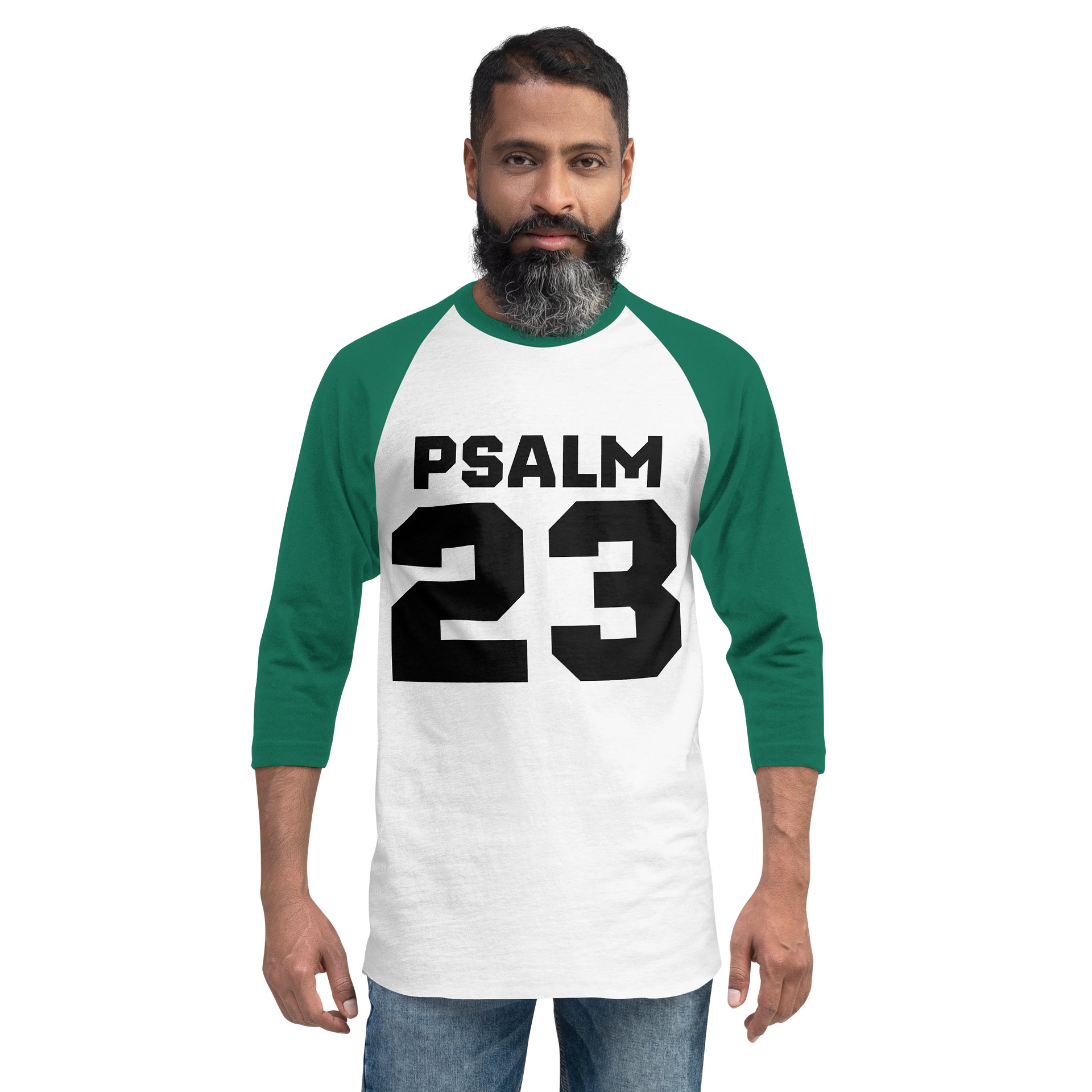 Psalm 23 Shadow Black ¾ Sleeve Raglan Tee product image (10)