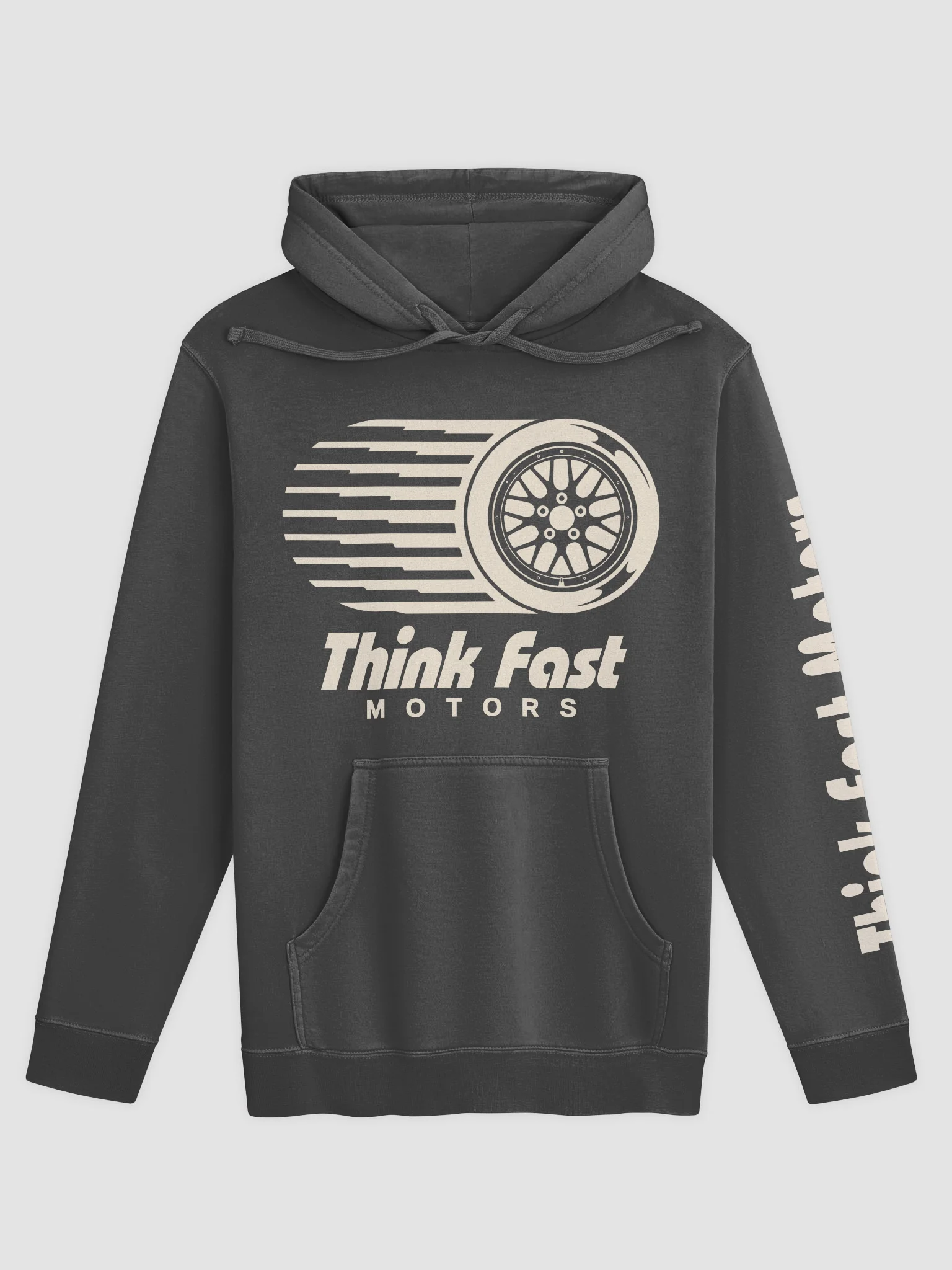 Think Fast Pigment-Dyed Wheel Hoodie - Black product image (1)