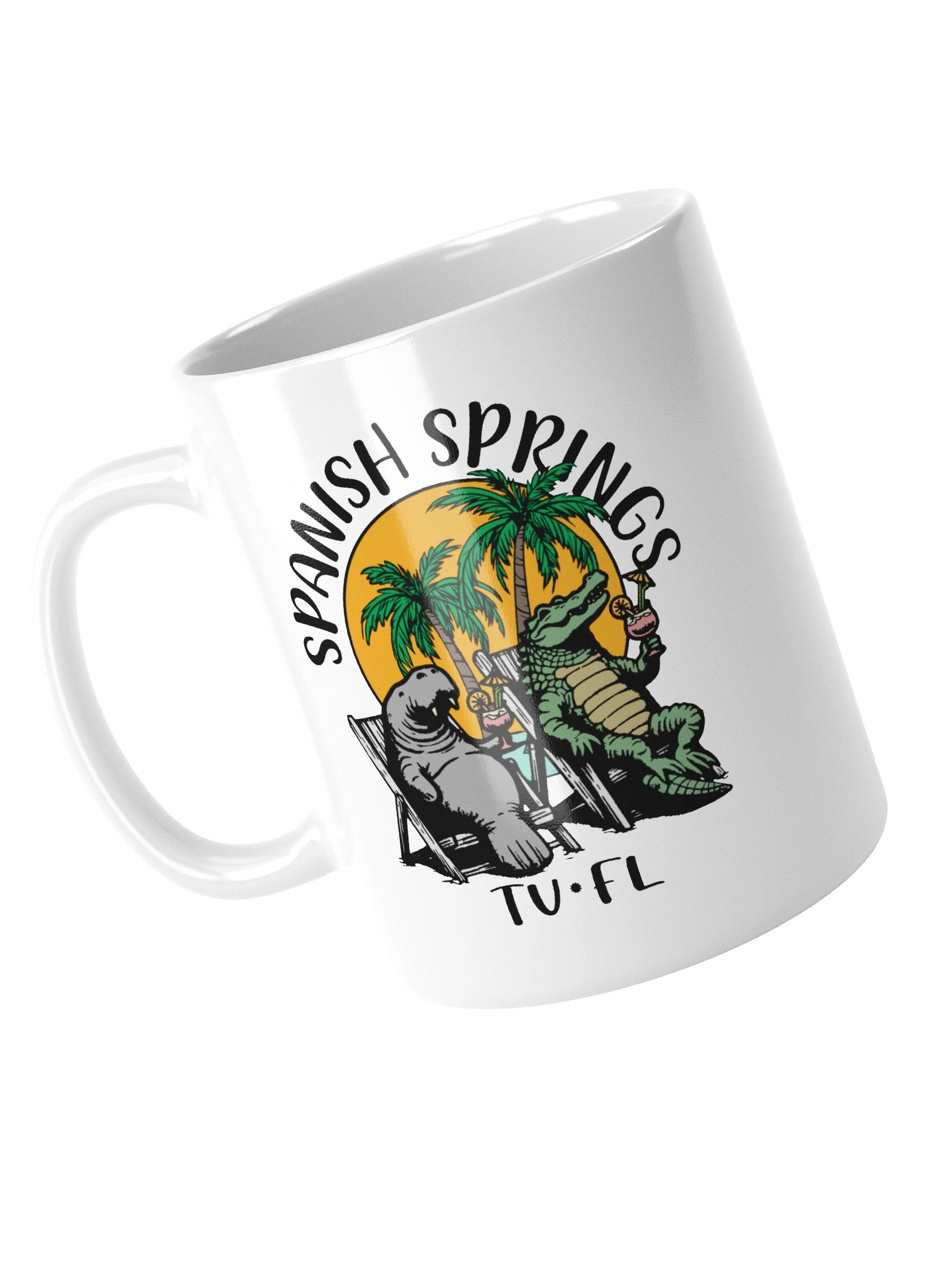 Spanish Springs TV Florida USA Fun Manatee Alligator Design Coffee Mug product image (4)