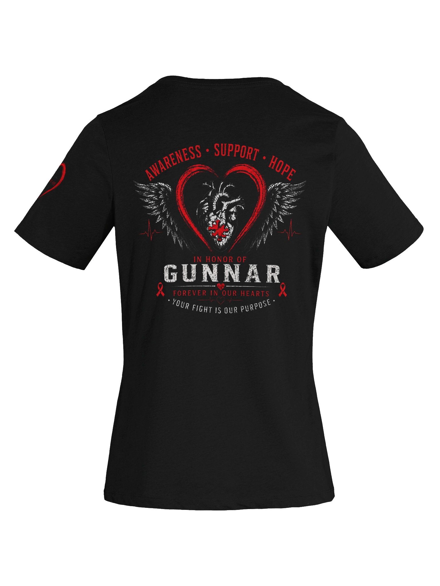 Women's V Neck Gunnar's Memorial CHD Shirt (Back Only) product image (2)