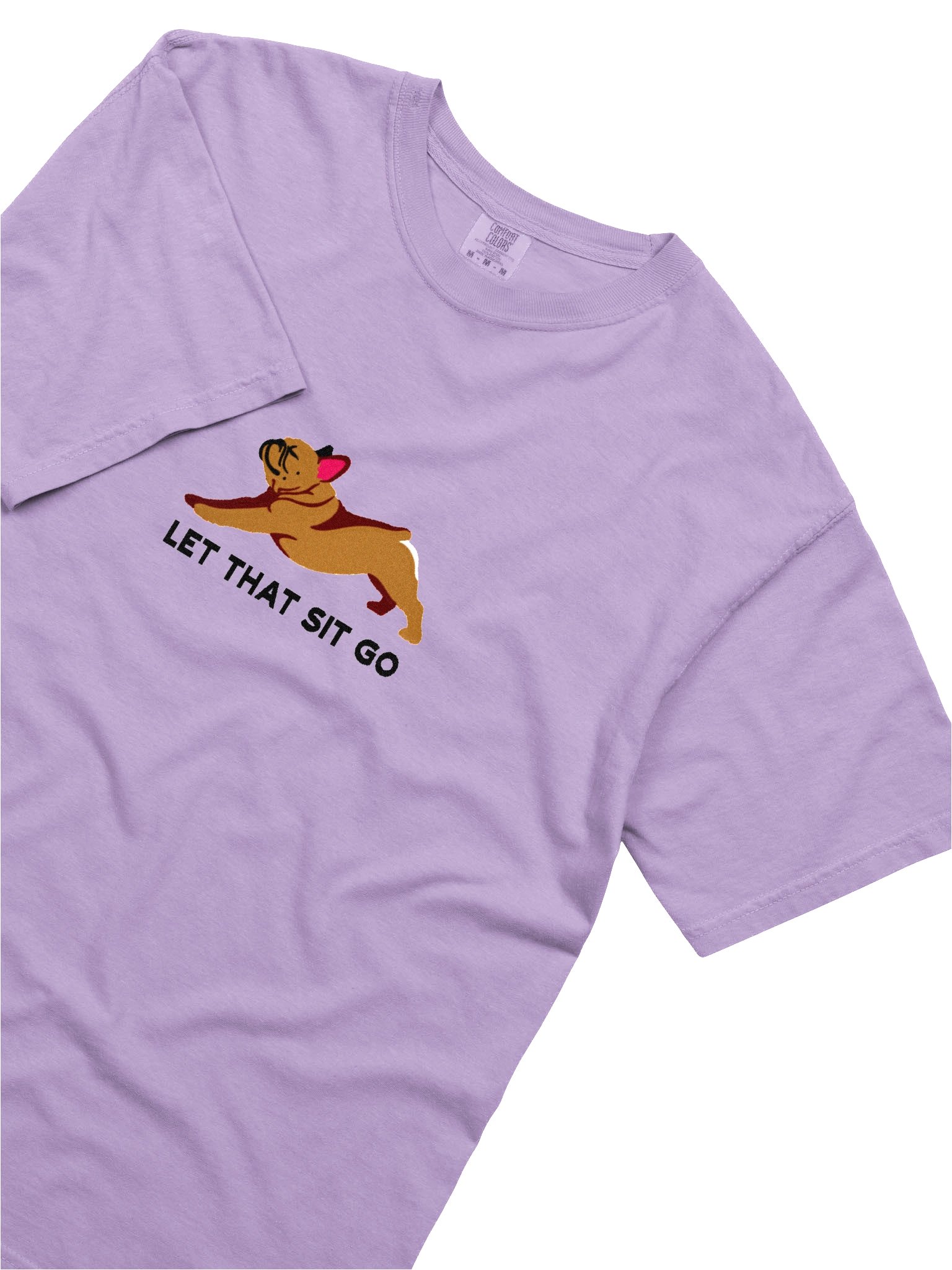 Let that Sit Go T-Shirt(Embroidered) of a French Bulldog(Tan) product image (8)