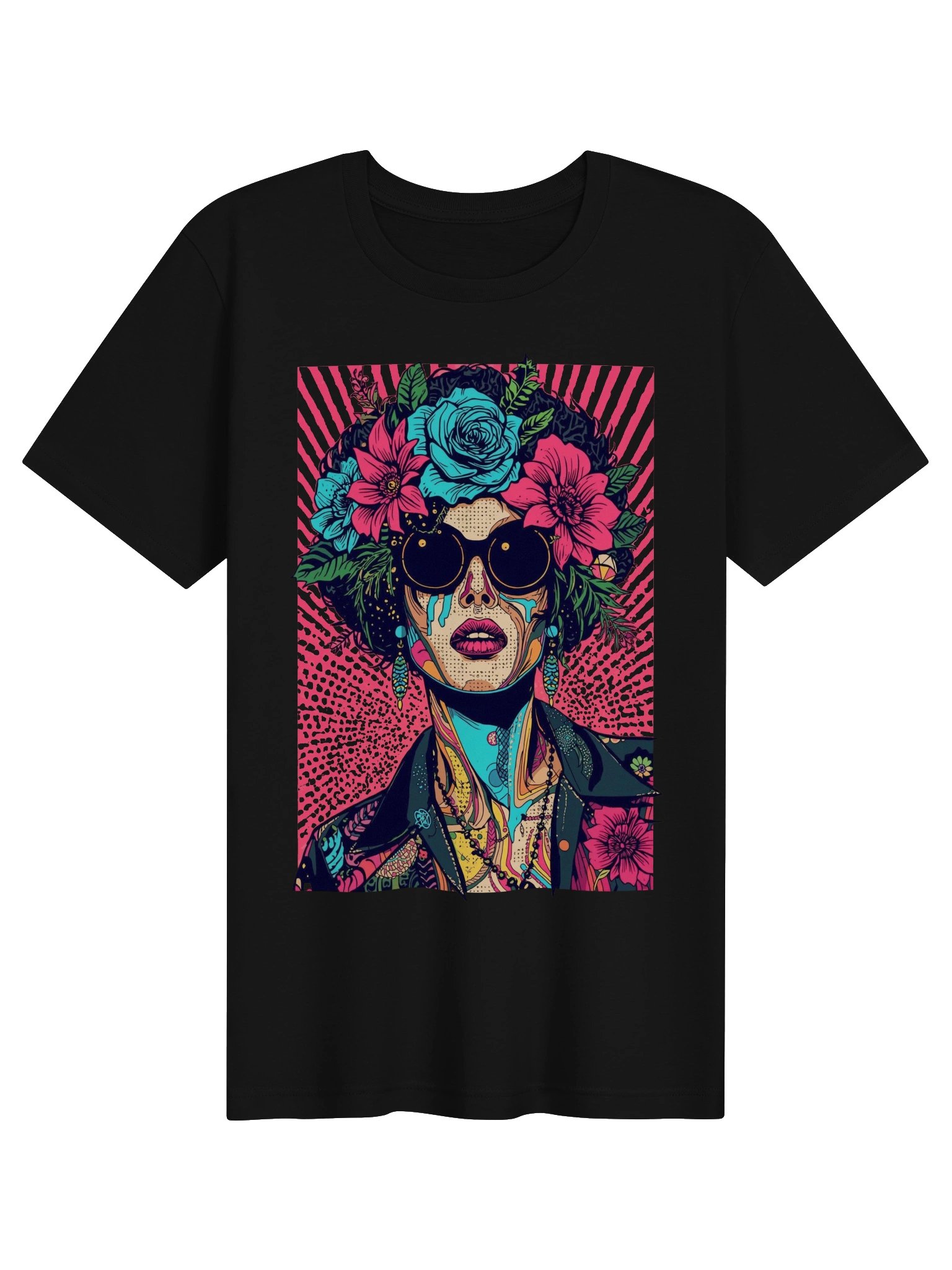 Neon Blossom Pop‑Art Supersoft Tee product image (1)