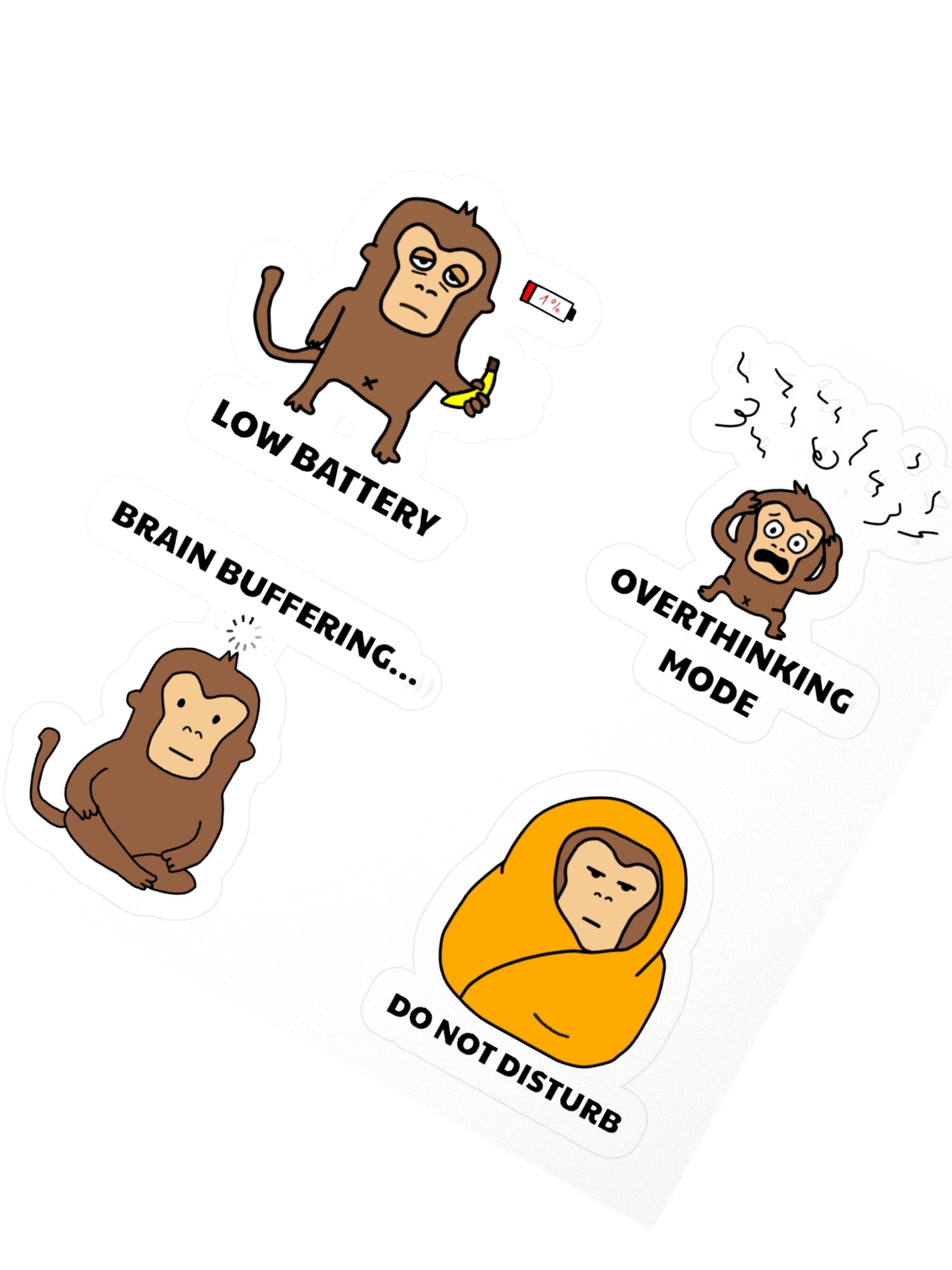 Monkey Mood Swings Sticker Pack product image (2)