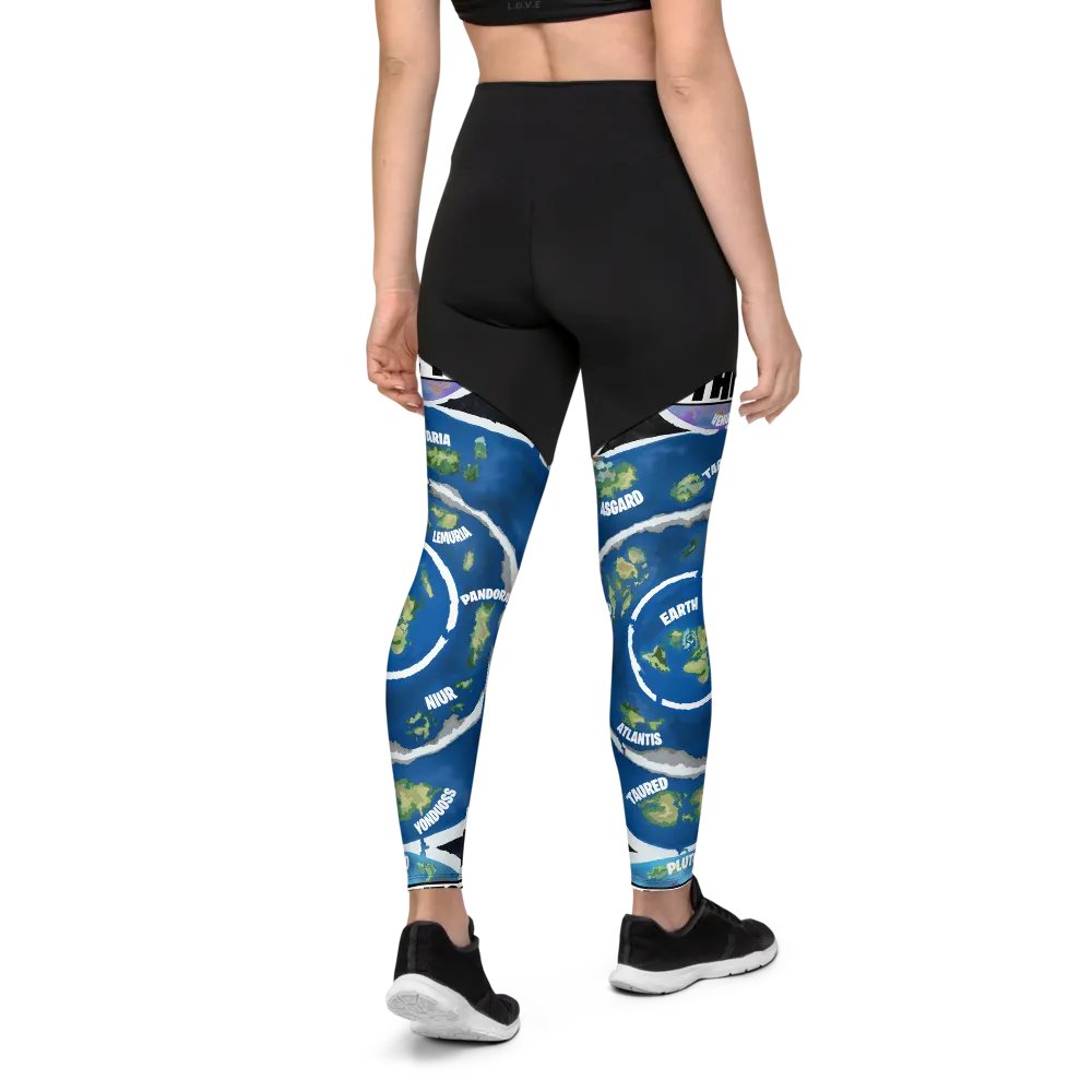 All-Over Print Sports Leggings Beyond The Ice Wall Map product image (2)
