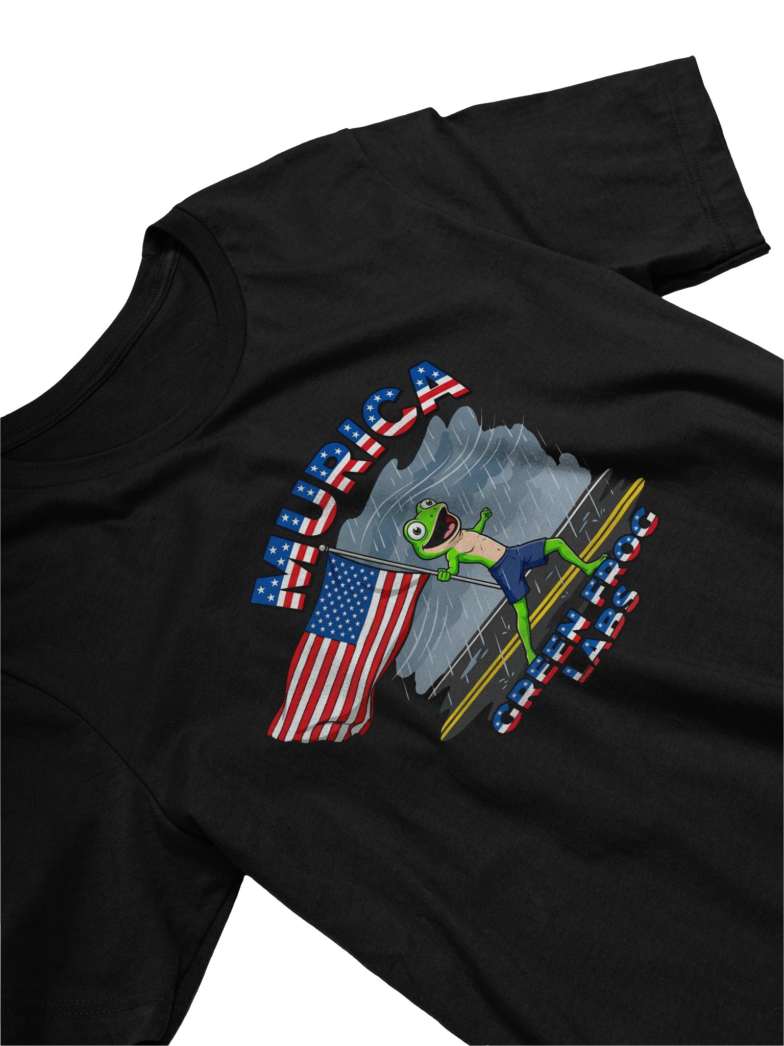 Funny Murica Frog Tee - Patriotic Green Frog Labs Flag Meme Shirt product image (3)