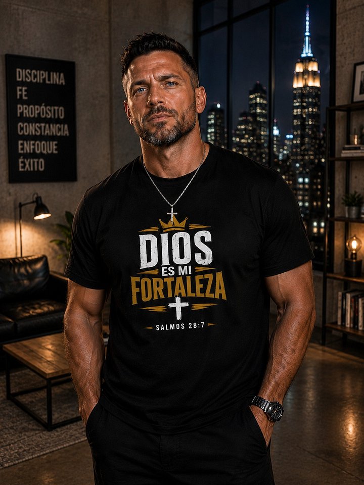 Dios Es Mi Fortaleza – Salmos 28:7 | Camiseta Cristiana Inspiradora para Hombre y Mujer product image (2)