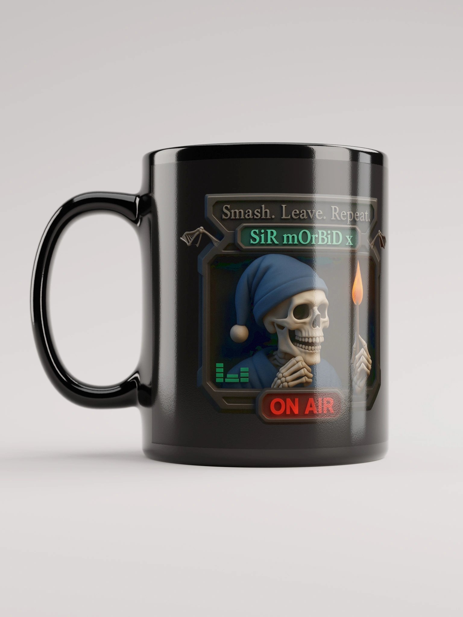 "SiR mOrBiD x" Black Glossy Mug product image (3)
