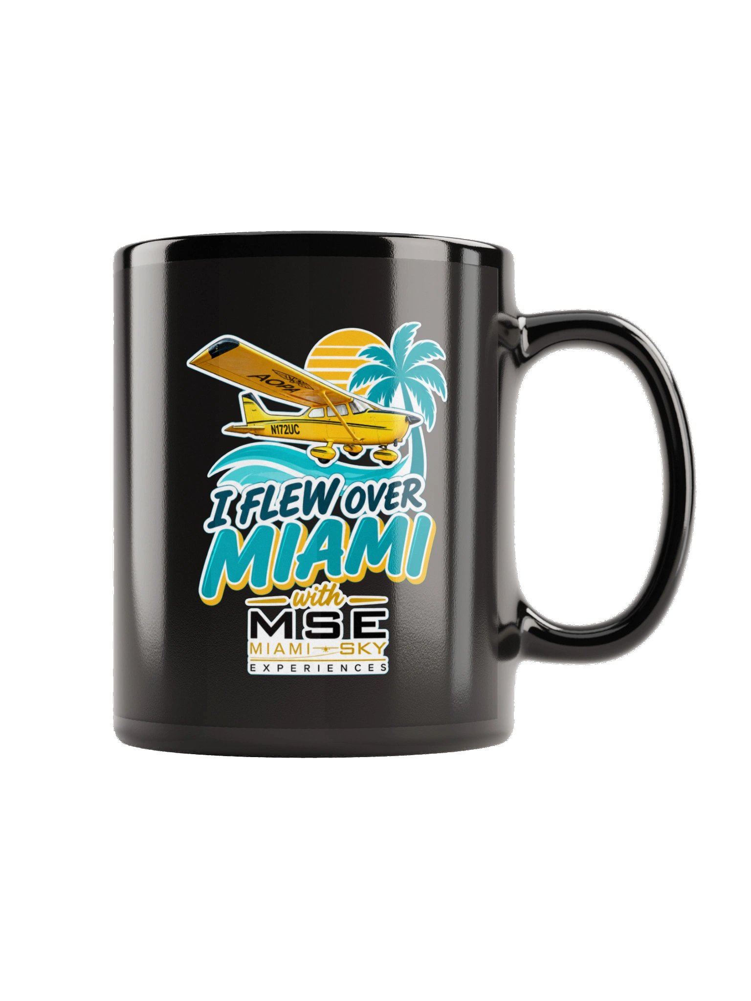 I Flew Over Miami Black Mug — MSE Aviation Souvenir product image (5)