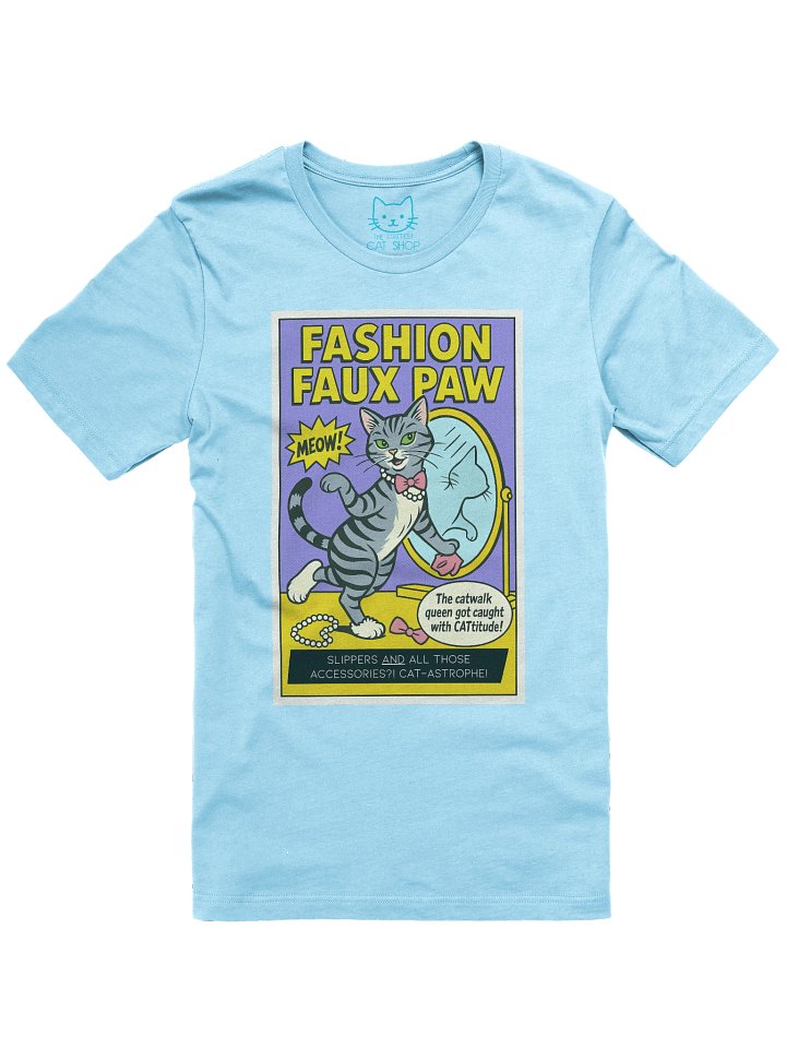 Fashion Faux Paw Tabby Cat 1950's Retro Concert Tee Fit Unisex T-Shirt product image (37)