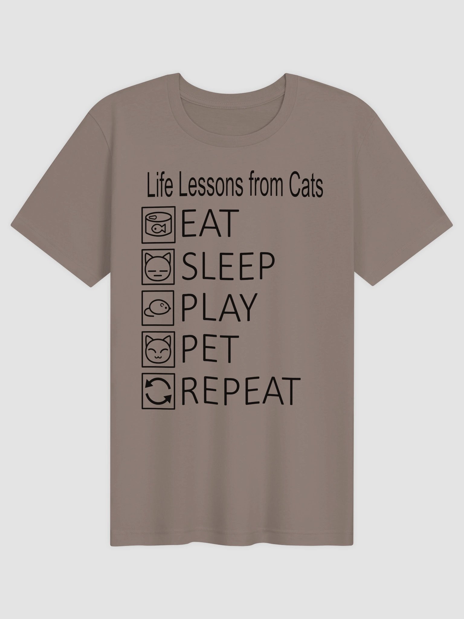Life Lessons from Cats (Black Print) - Unisex Adult Super Soft Lightweight T-shirt product image (1)