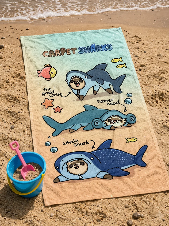 Carpet Sharks on the Beach | Limited Edition Towel product image (2)