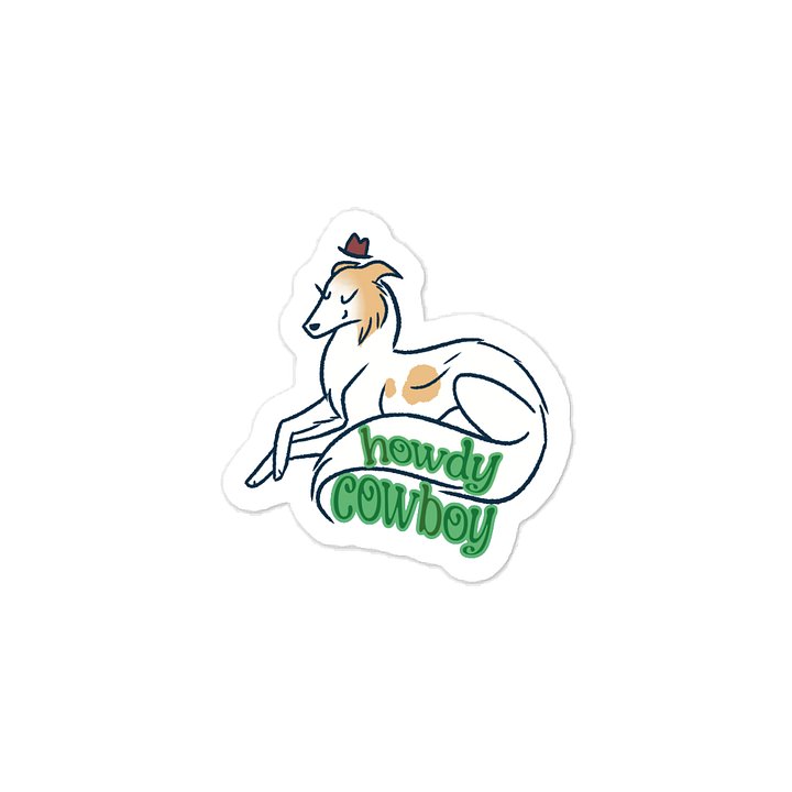 Cream & White Howdy Cowboy - Kiss-Cut Vinyl Sticker product image (1)