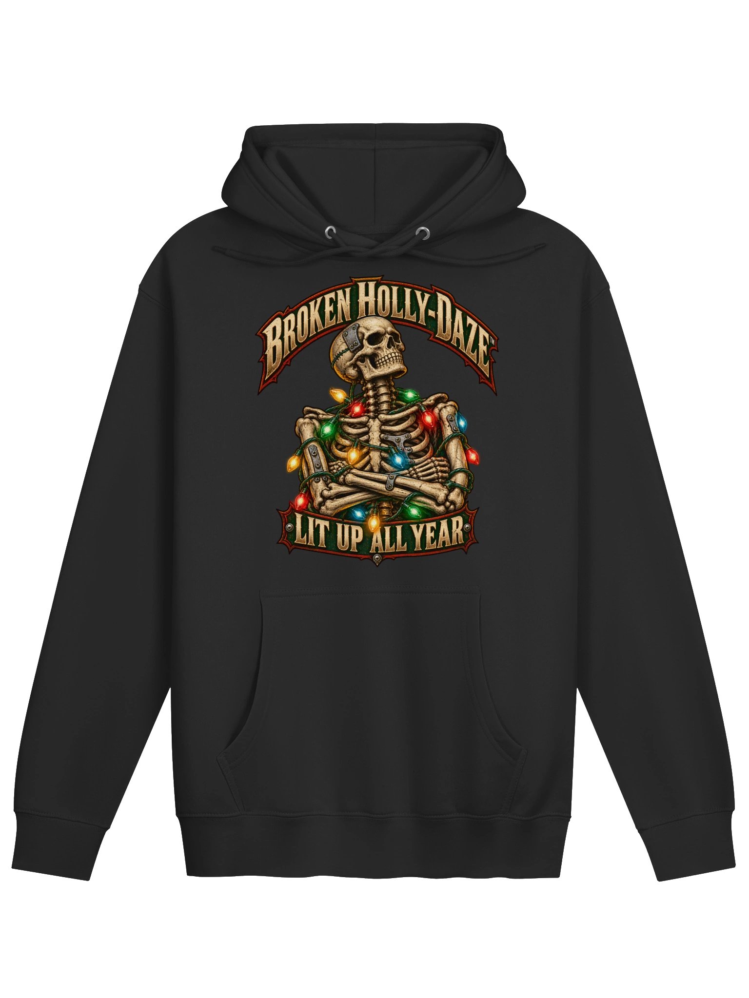Skeleton Christmas Hoodie — Lit Up All Year | Broken Sleigh™ product image (2)