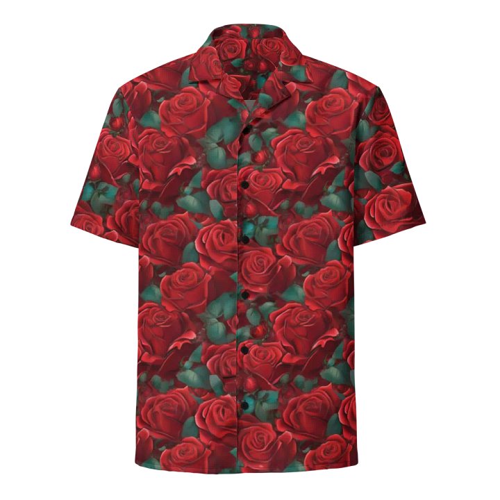 Floral Pattern Red Rose Flowers Hawaiian Shirt product image (1)