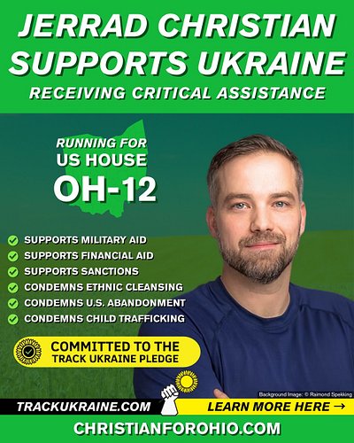 Democrat Jerrad Christian has signed the Track Ukraine Pledge! 
He is running in Ohio's 12th Congressional District [OH-12] o...