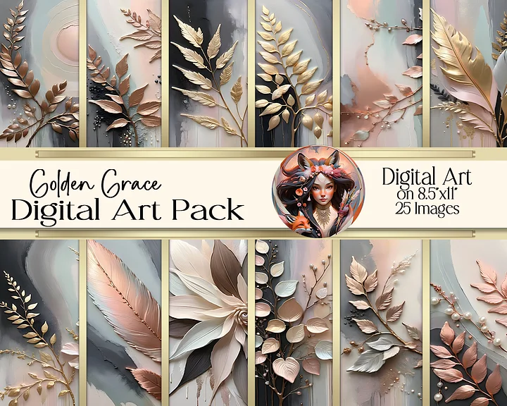 Golden Grace Digital Art Pack product image (1)
