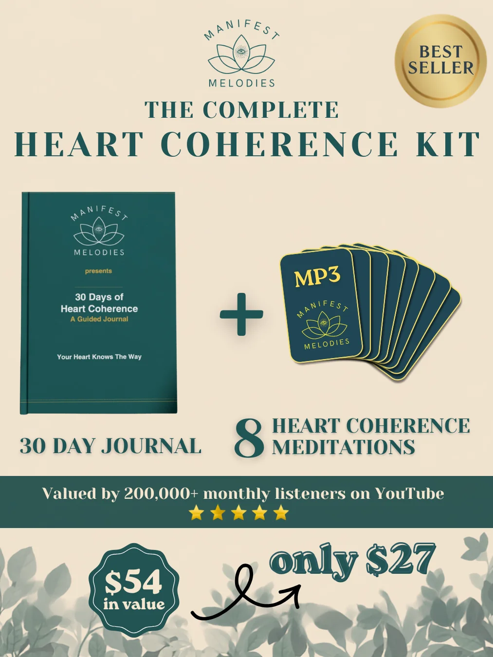 Ultimate value bundle - Heart Coherence kit - Journal + 8 meditations product image (1)