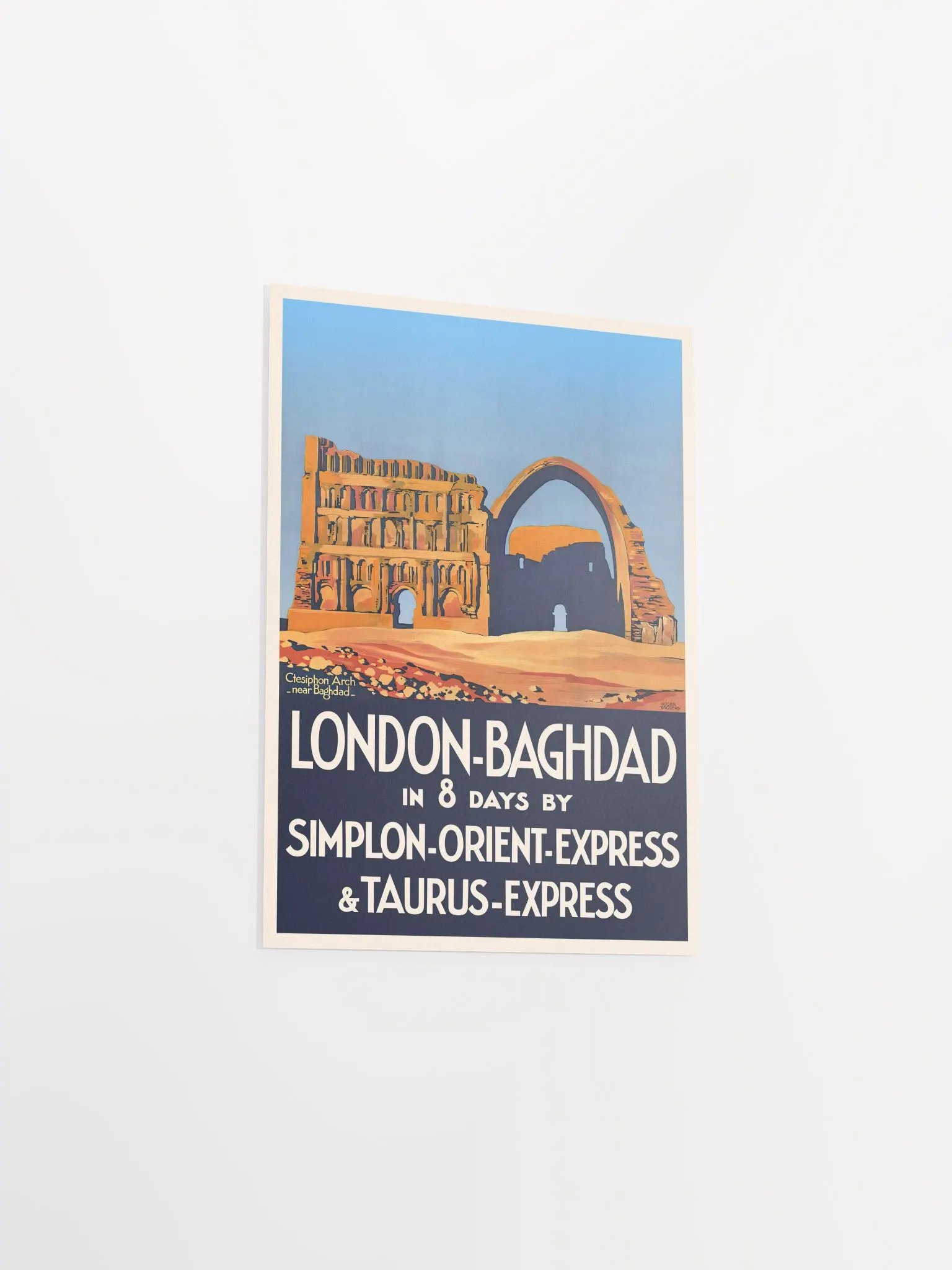 London, England - Baghdad, Iraq, Simplon Orient Express 1920s — retro travel poster, vintage travel art print, retro travel wall art product image (8)