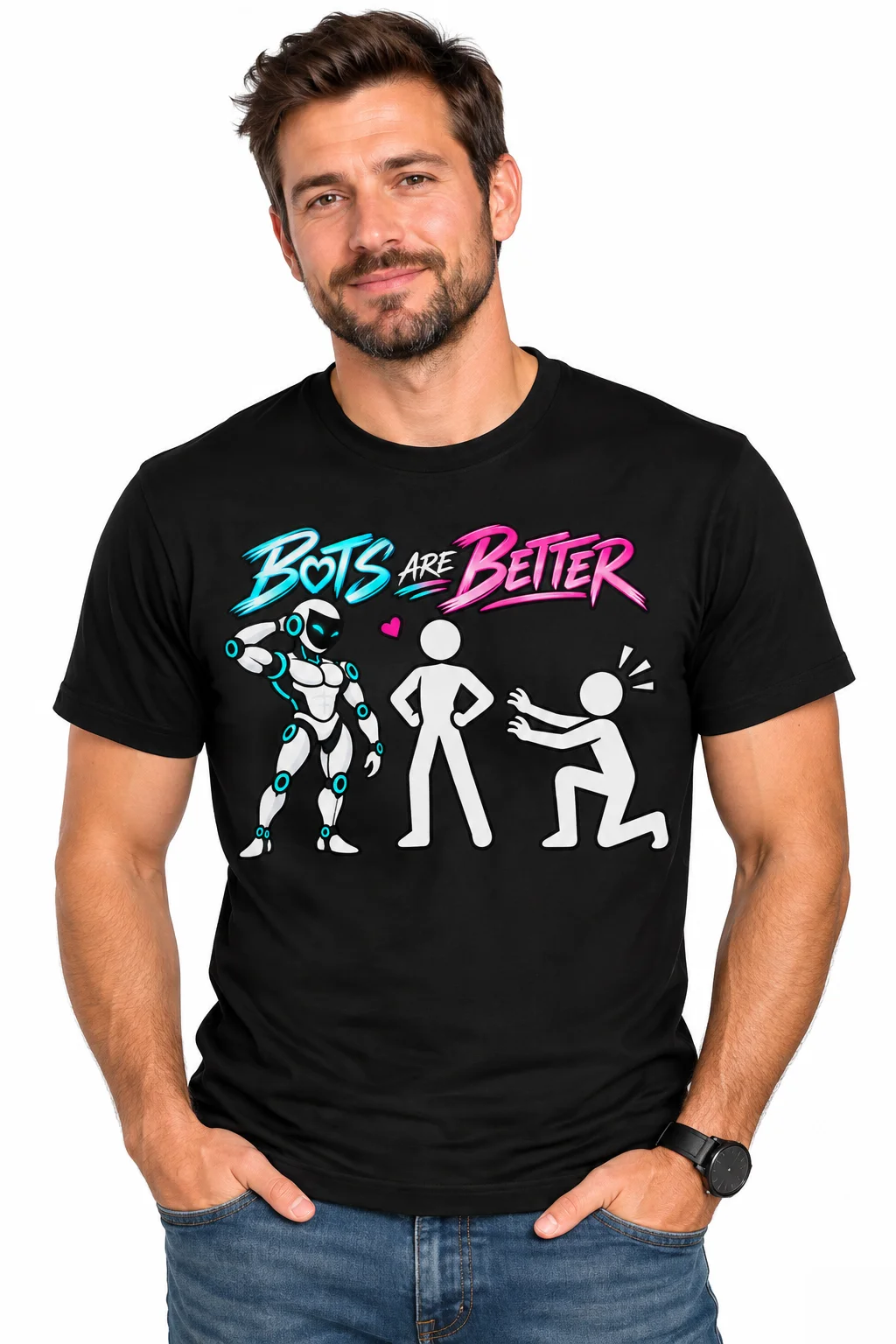 BOTS ARE BETTER — Man + Male Bot Tee product image (9)
