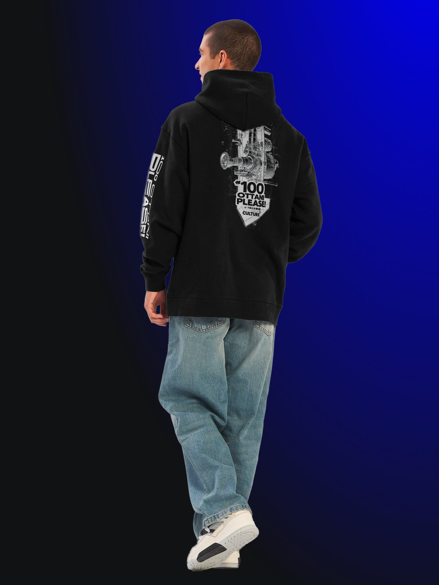 100 Ottani Please!™ Premium Oversized Racing Streetwear Hoodie | Dead Signal Edition product image (2)