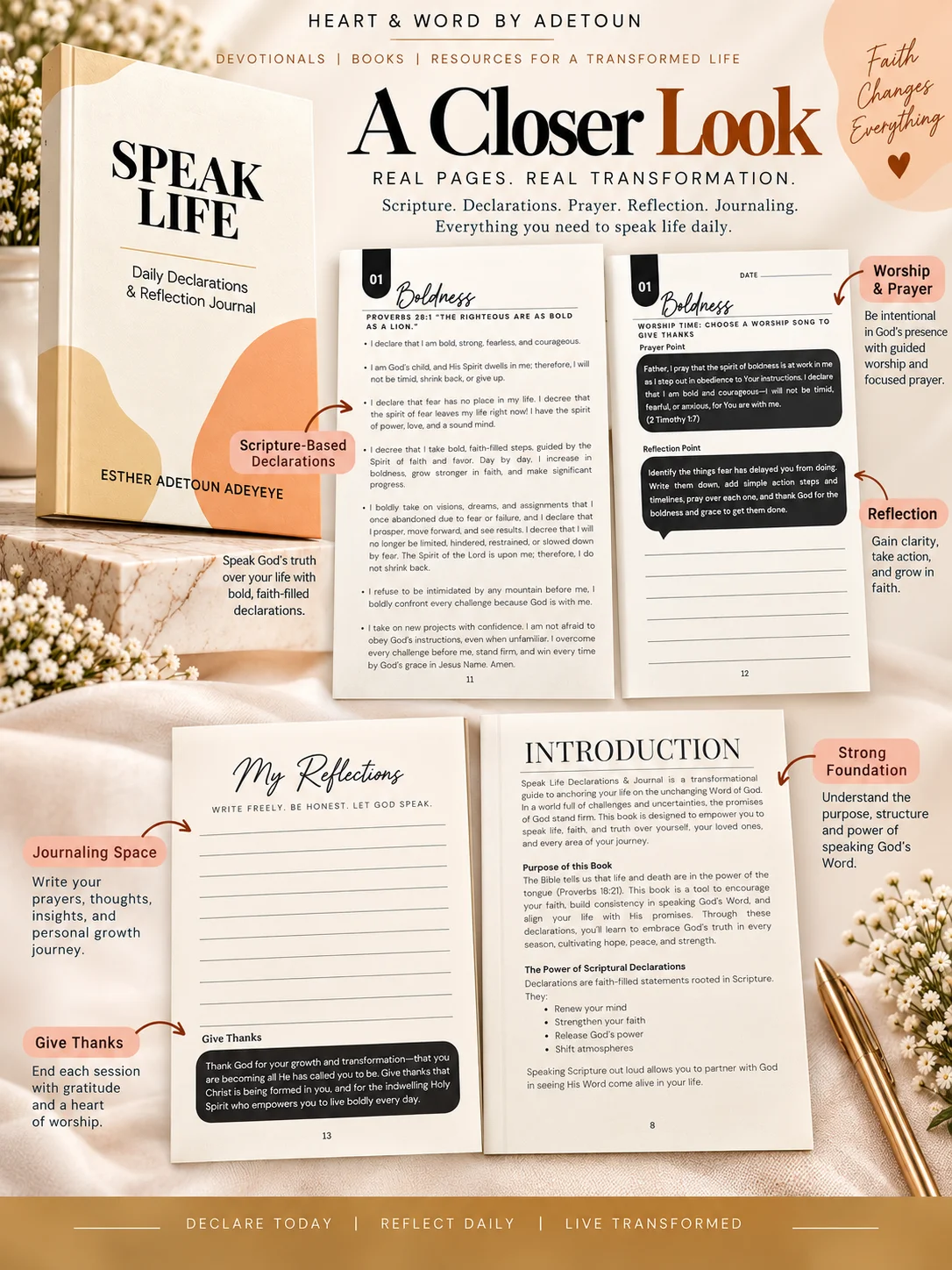 Speak Life: Daily Declarations & Reflection Journal product image (3)