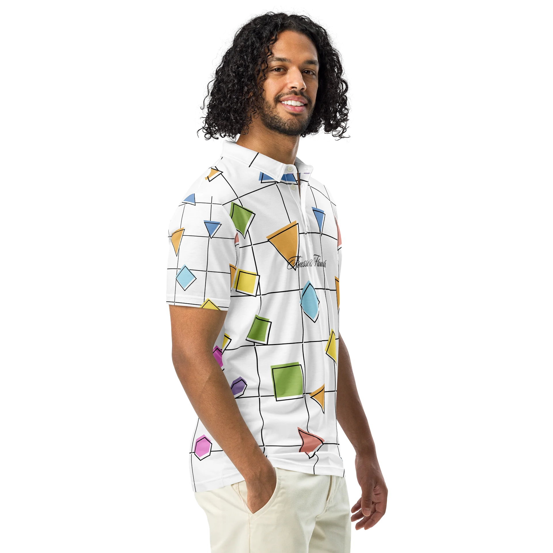 F&F Script Geometric Slim Fit Polo Shirt product image (1)