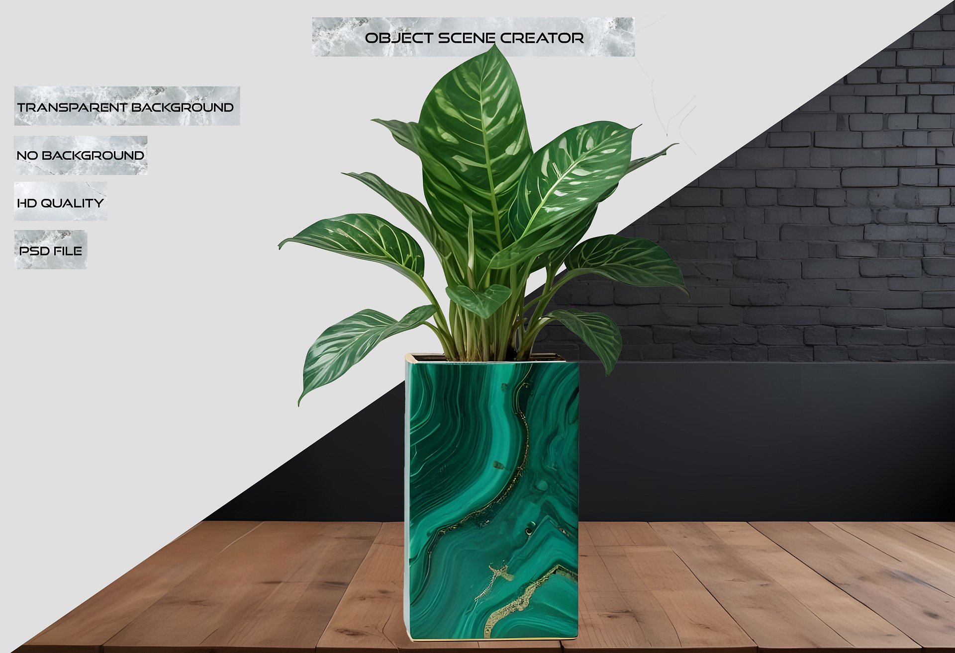 Aurora Verde – Vase malachite elegant decor PNG product image (2)