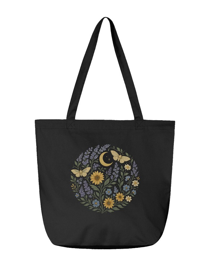 Cottagecore Tote Bag With Moon And Wildflower Circle product image (3)