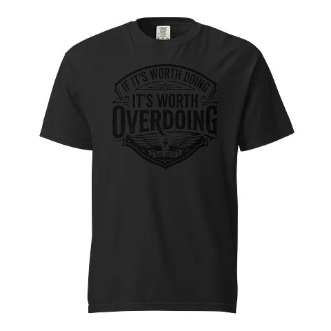 The "Overdo It" Black On Black Tshirt product image (1)