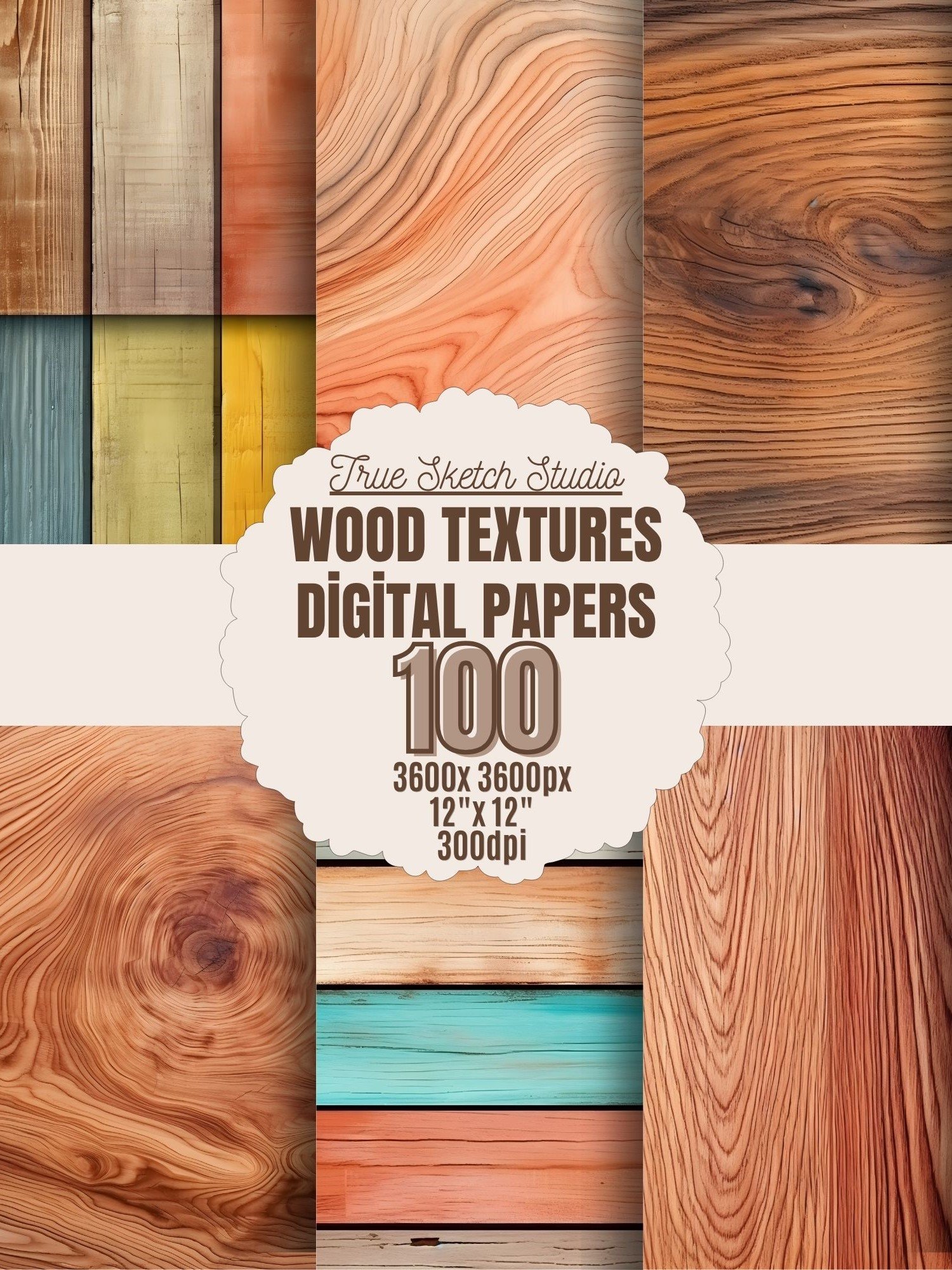 Rustic Wood Texture Digital Paper Bundle 2 product image (4)