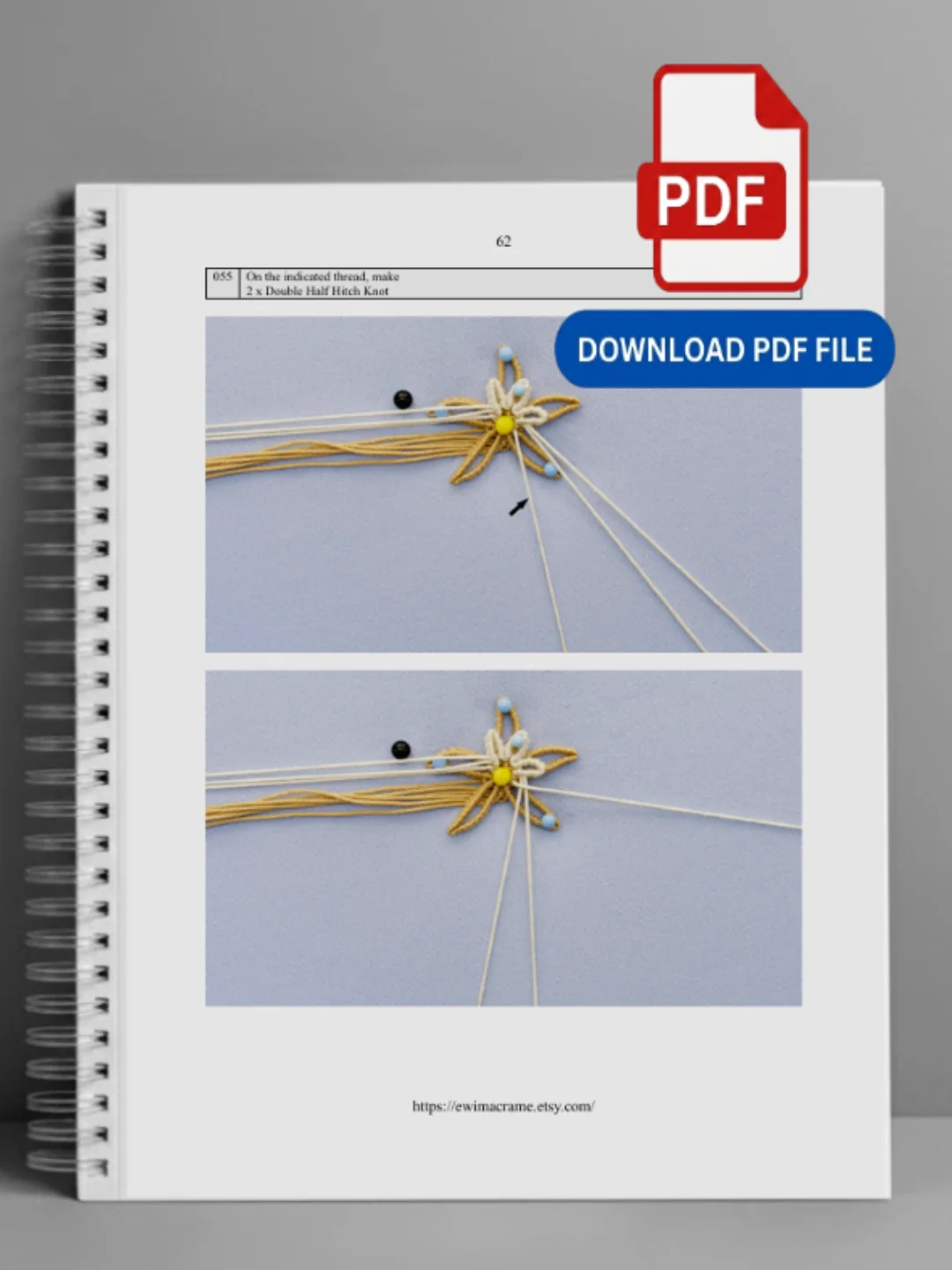 Micro Macrame Edelweiss Flower – Photo Tutorial product image (5)