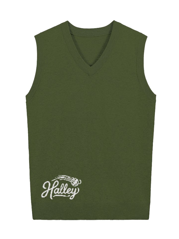 Green Knitted V-Neck Vest product image (2)