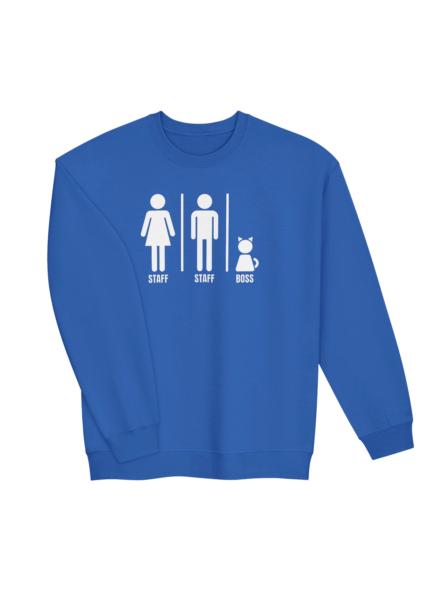 Bathroom Sign with Cat the Boss - Unisex Adult Sweatshirt product image (2)