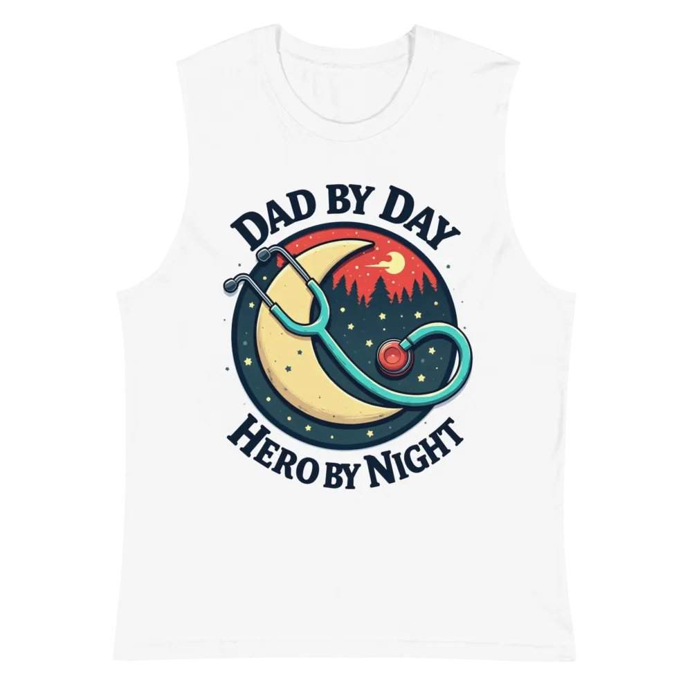 Dad by Day, Hero by Night Muscle Tank product image (2)