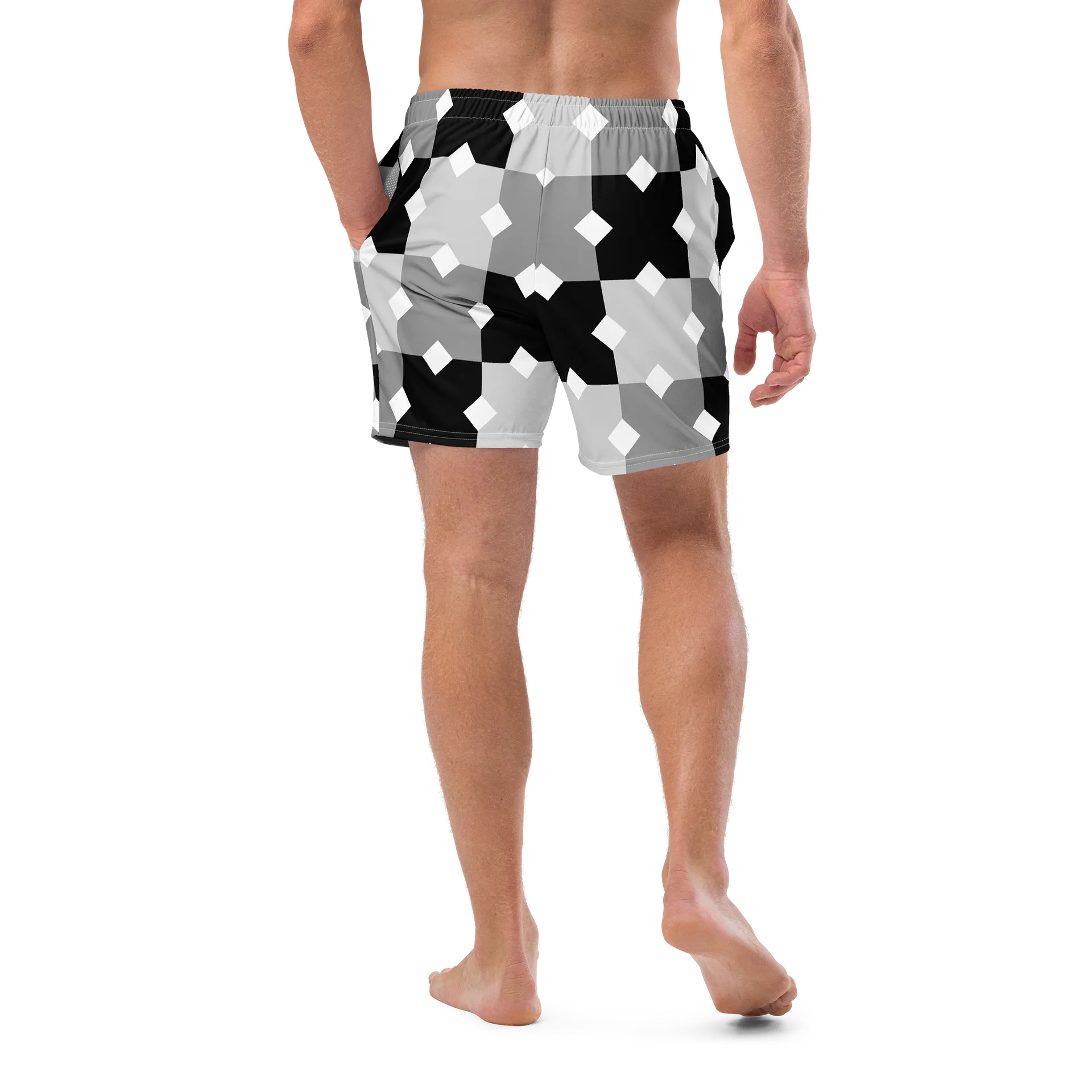 His House Mens Swimsuit - Monochrome Mosaic product image (10)